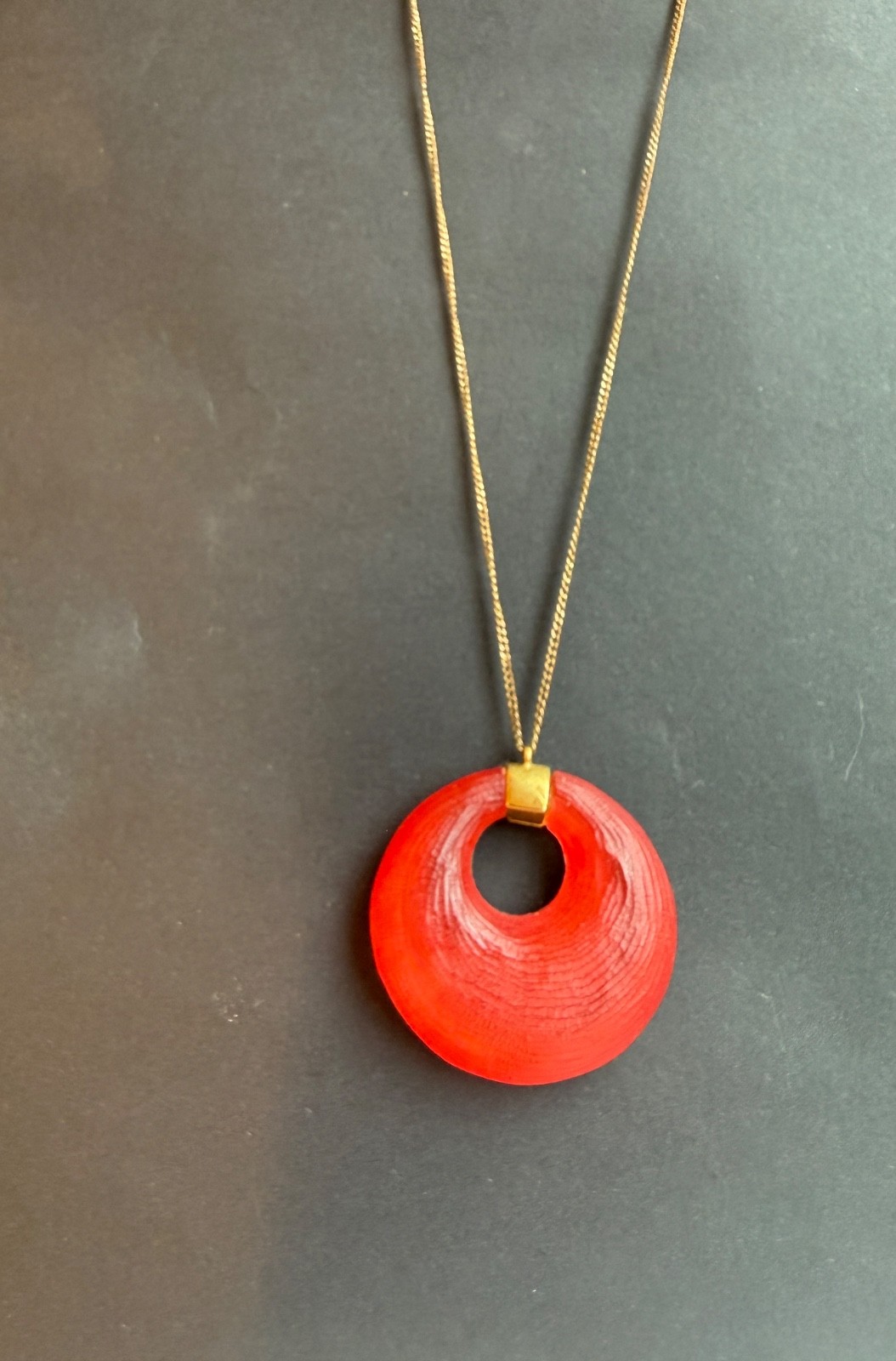 Vintage Alexis Bittar Hand Carved Red Lucite Necklace Bracelet