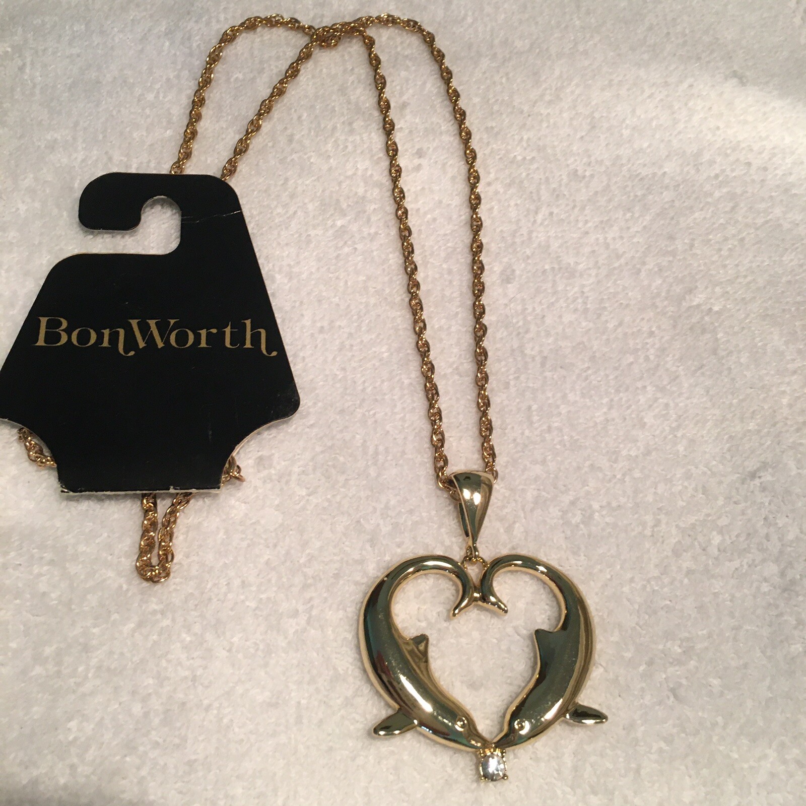 Fabulous Bon Worth Vintage Gold Tone Micky Mouse Pendant Necklace