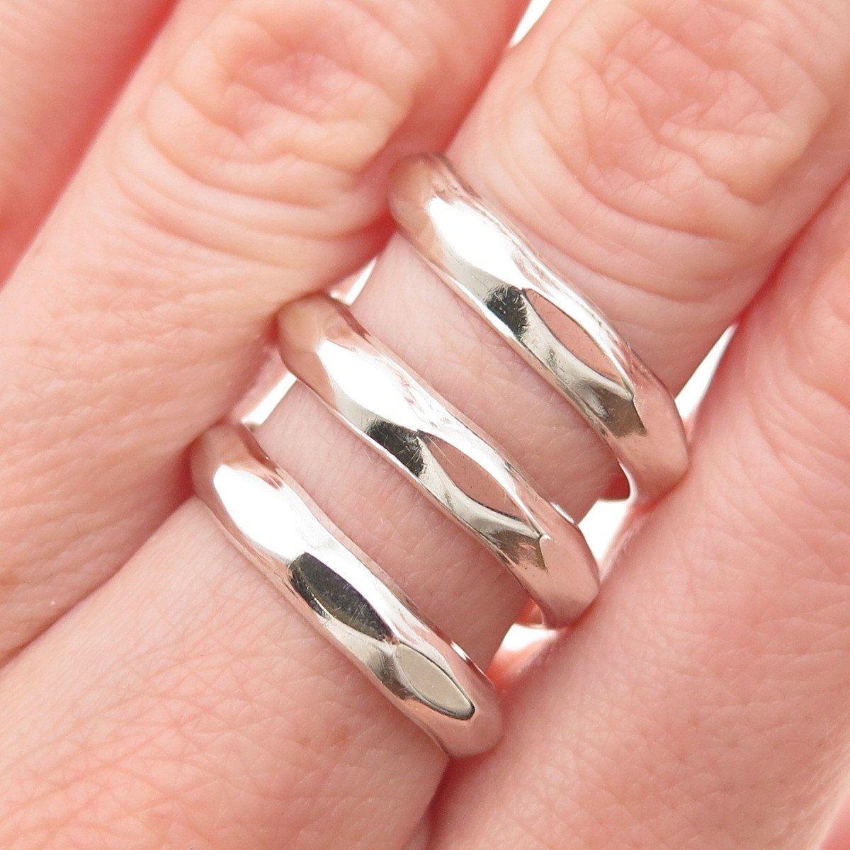 Dominique Dinouart Sterling Vintage Mexico Modernist Adjustable Ring Size 8.25