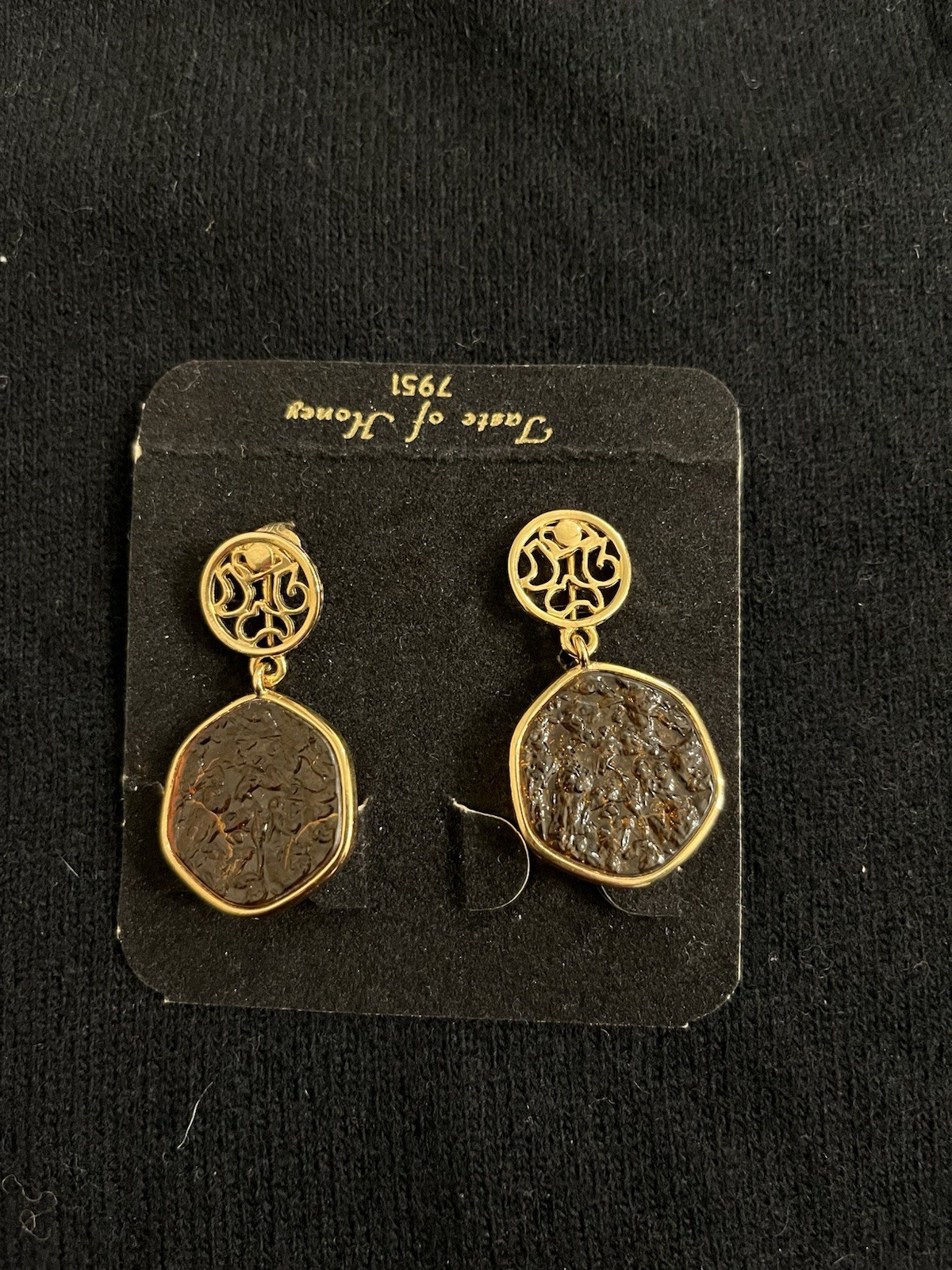 Vintage Sarah Coventry Taste Of Honey 7951 Amber Gold Clip On Earrings