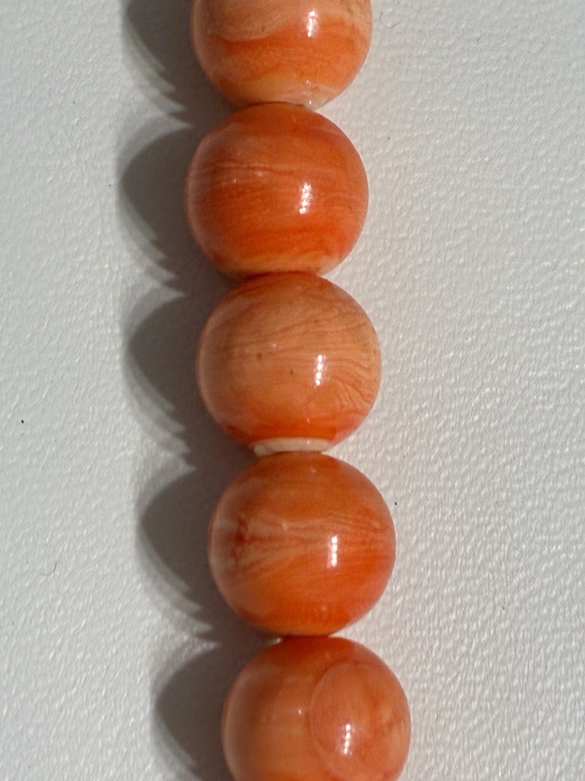 VTG ESTATE NATURAL SALMON CORAL GRADUATED BEAD NECKLACE 41g