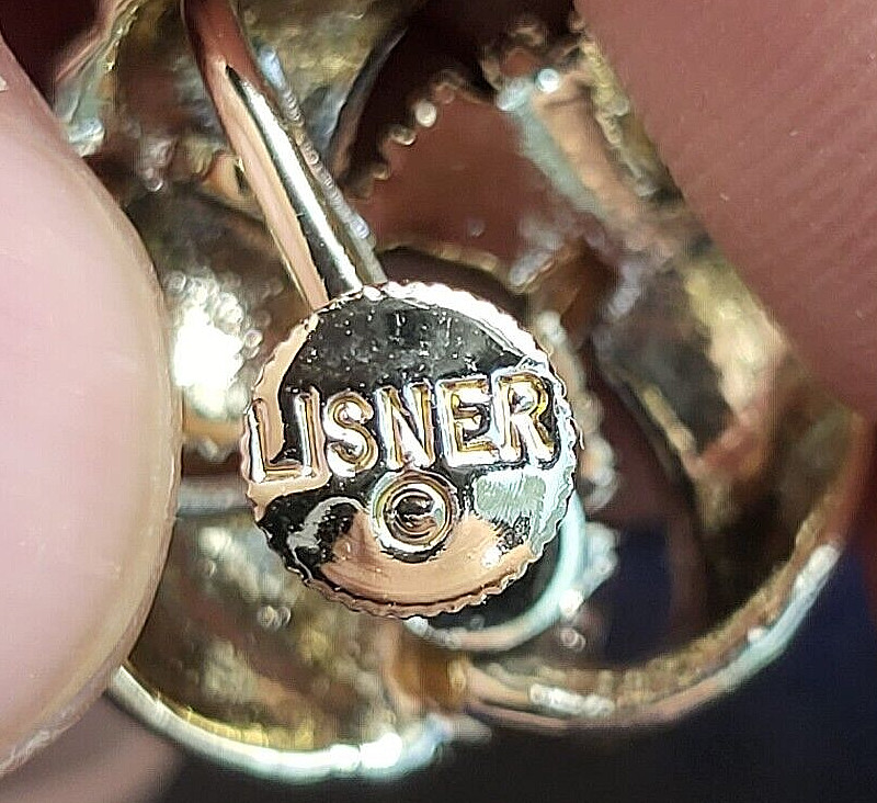 Vintage Lisner Earrings Knot Design Silver Tone Screw Back