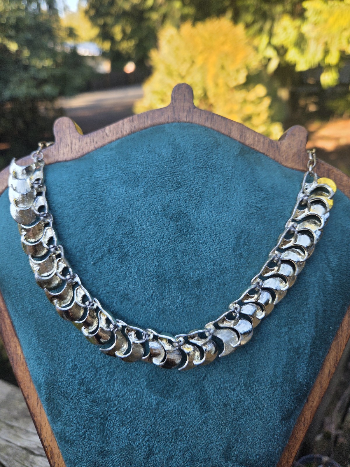 Vintage Gold Tone Collar Necklace Shepherds Hook Clasp