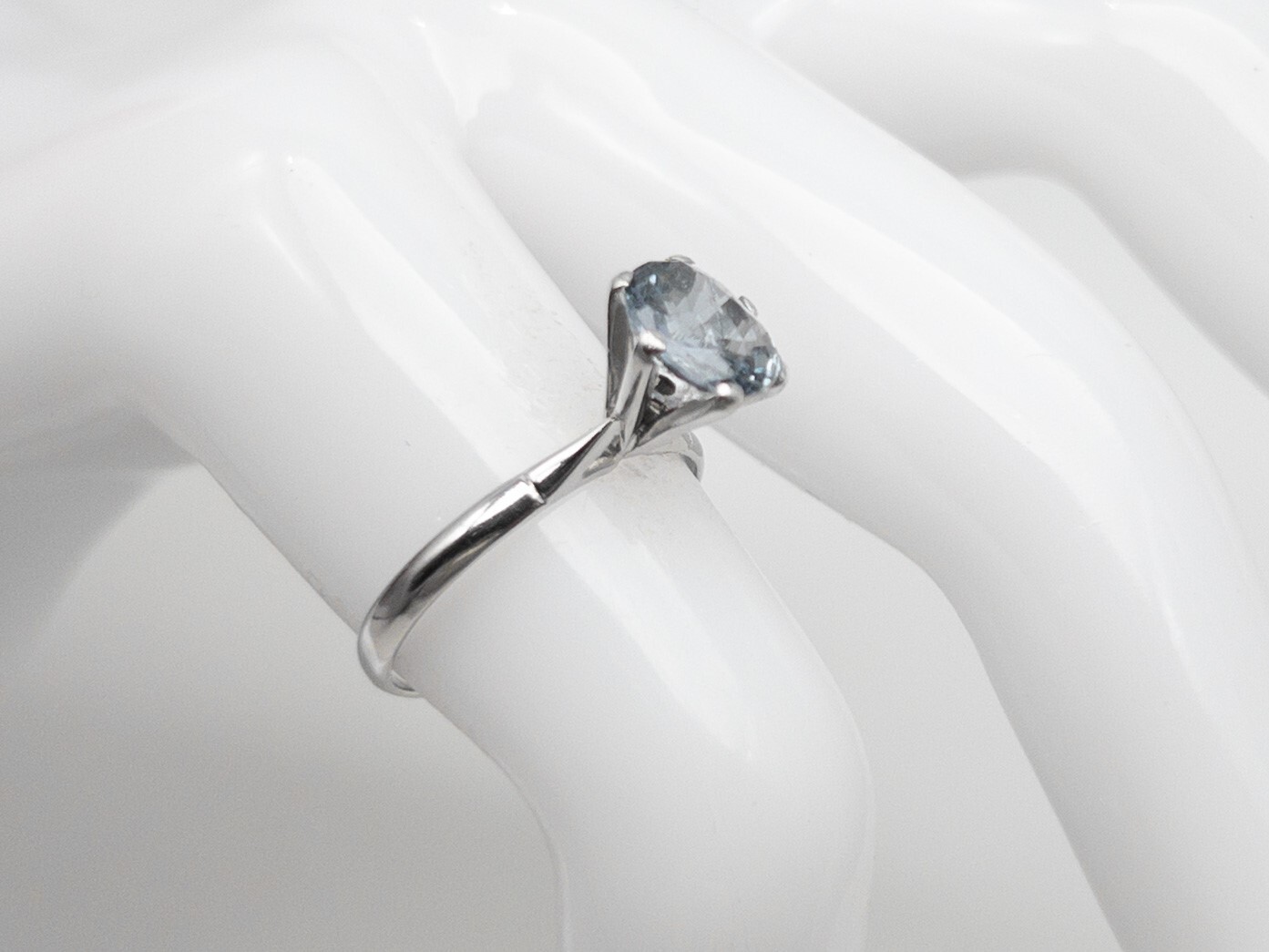Antique 1920s $5000 1.53ct Certified Blue Sapphire Platinum Wedding Ring RARE