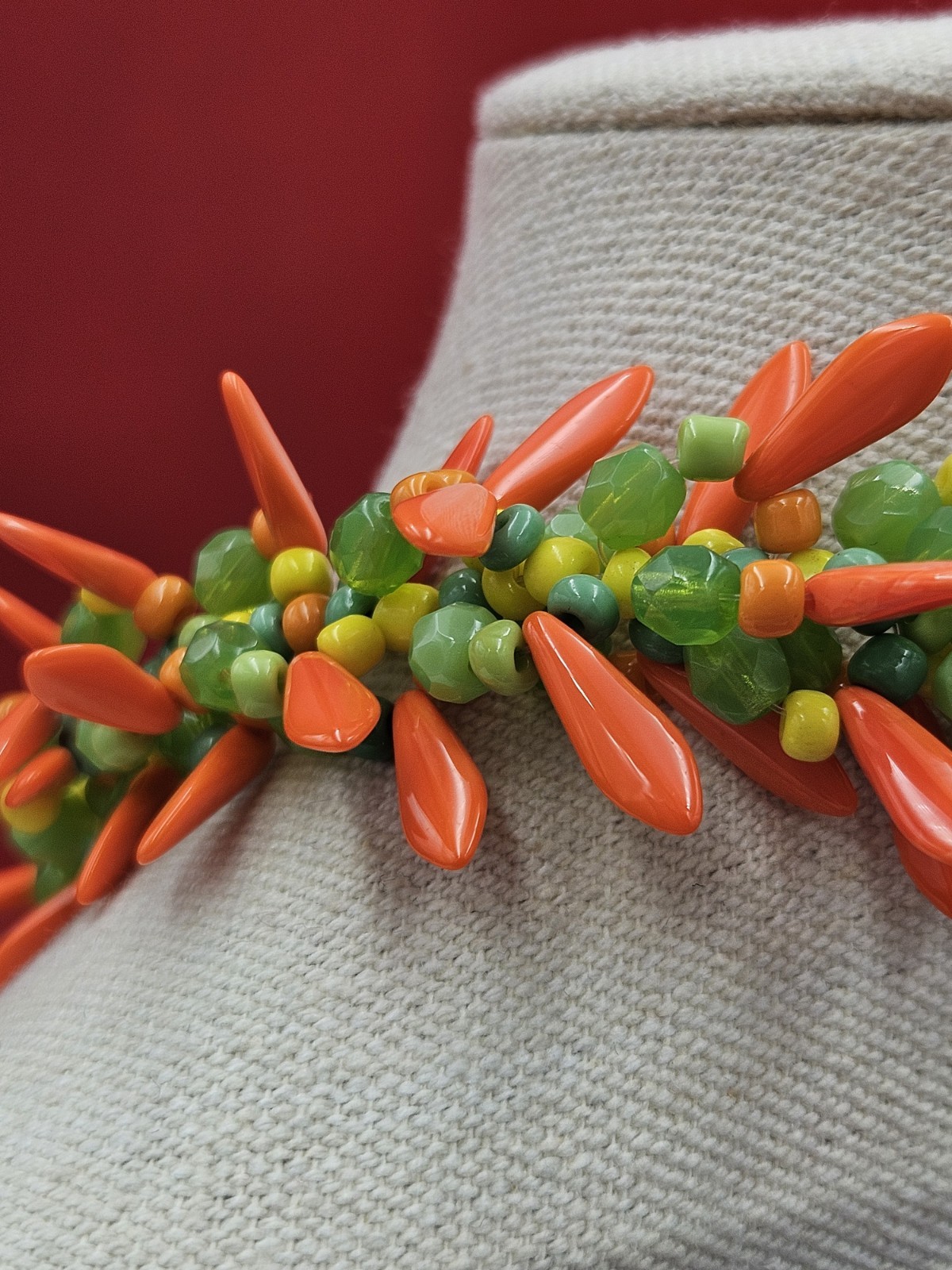 Vintage Colorful Glass Beaded Tutti Frutti Necklace Corn Carrots Peas