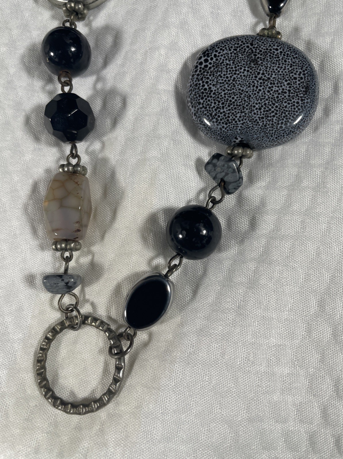 Black Gray Beaded 28” Necklace