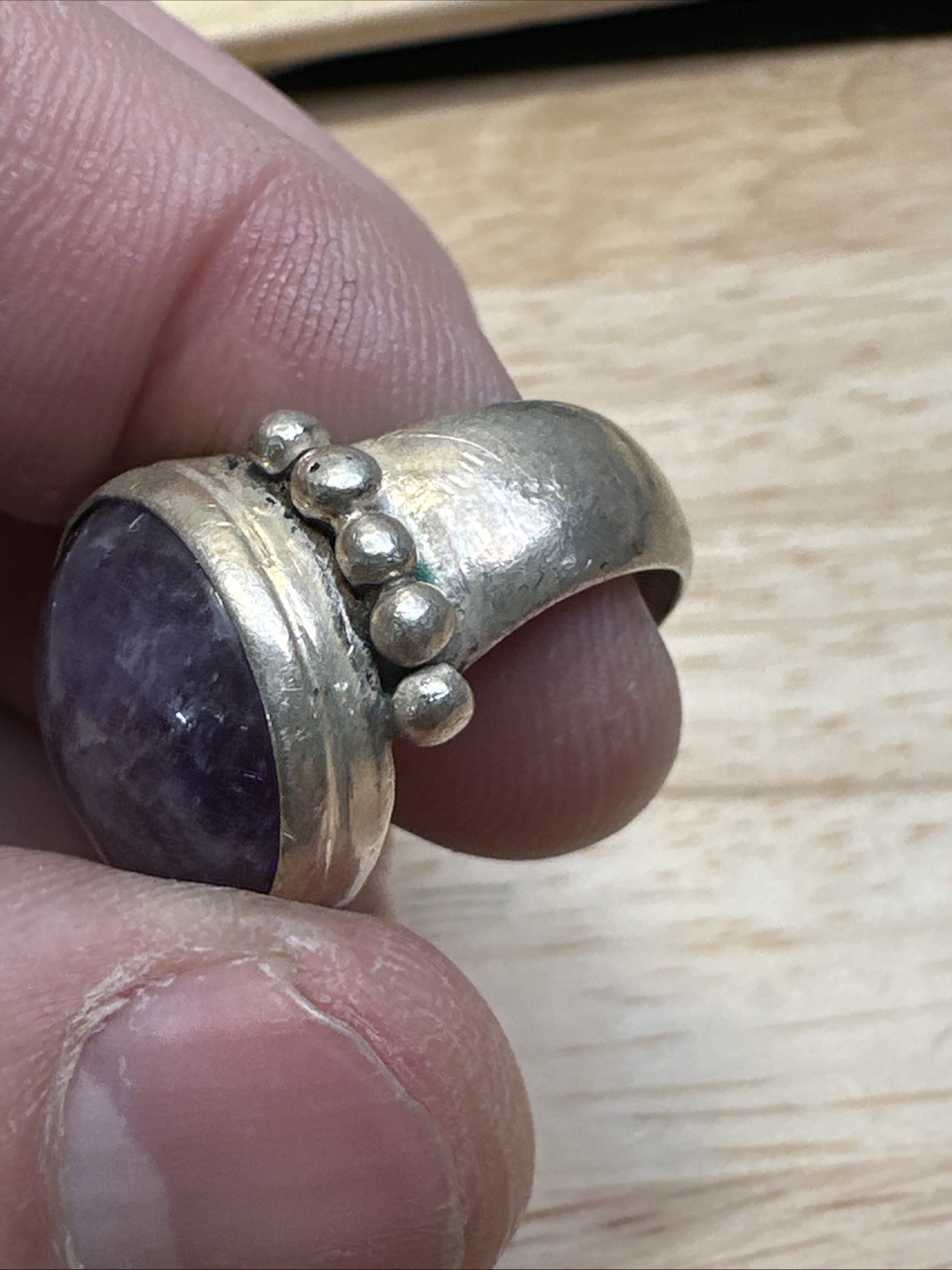 Early 1939-40 William Spratling Size 6.5 980 Silver Amethyst Ring Vintage Taxco