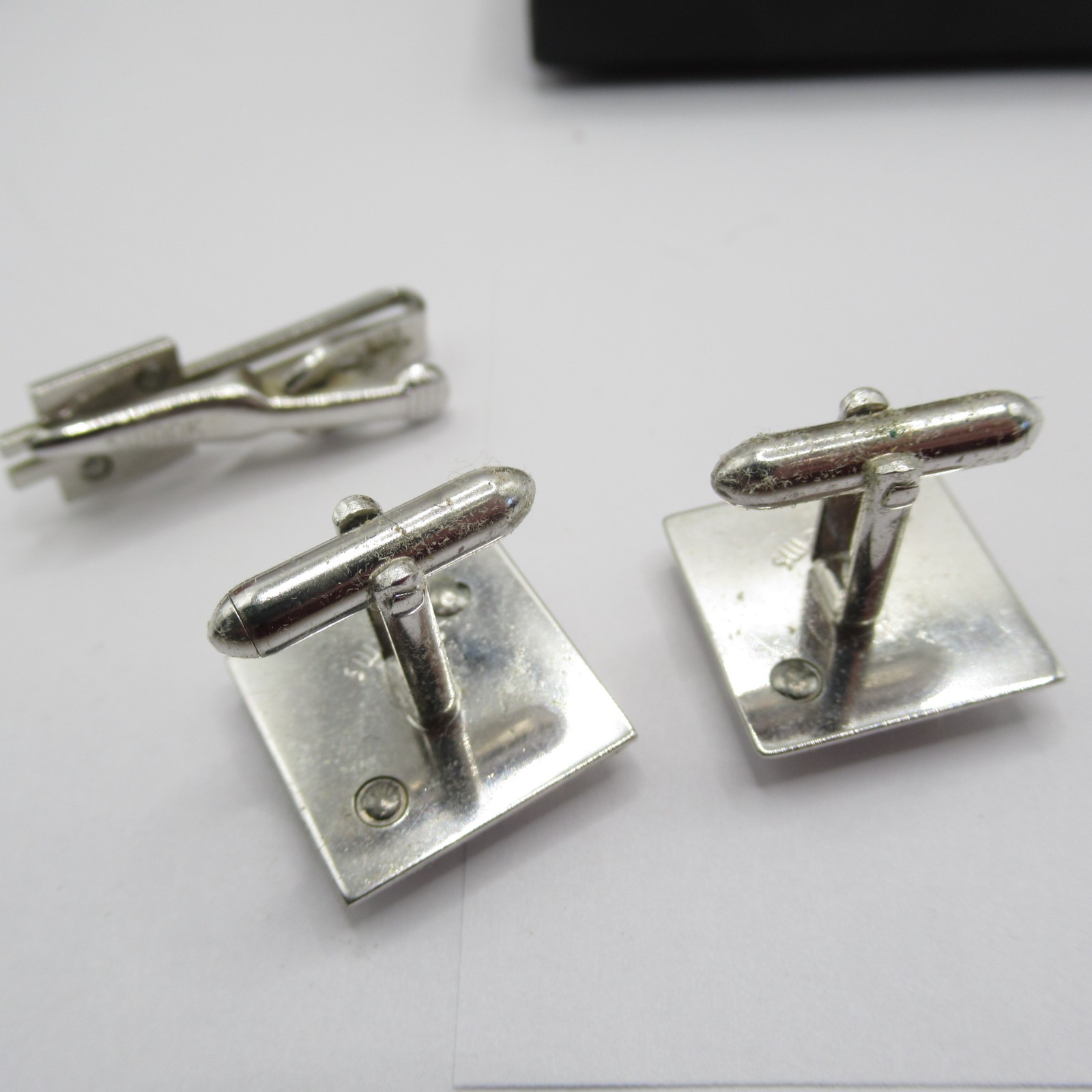 Swank Set Letter Initial L Cufflinks Tie Clip Vintage in Box Signed
