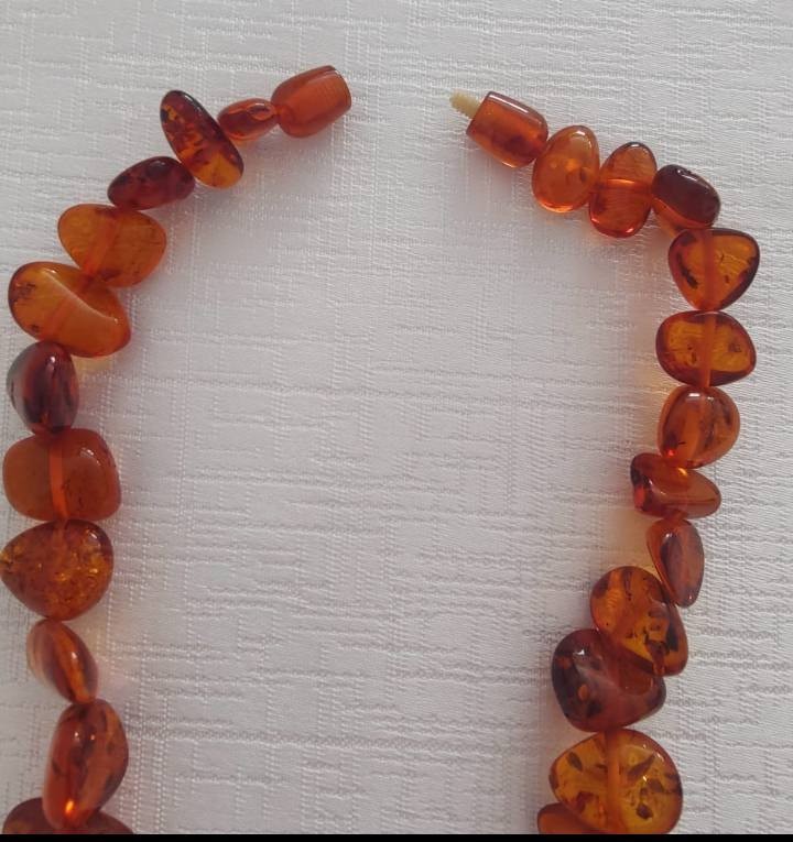 Vintage Natural Honey Baltic Amber Necklace Beads 45 gr 50 cm