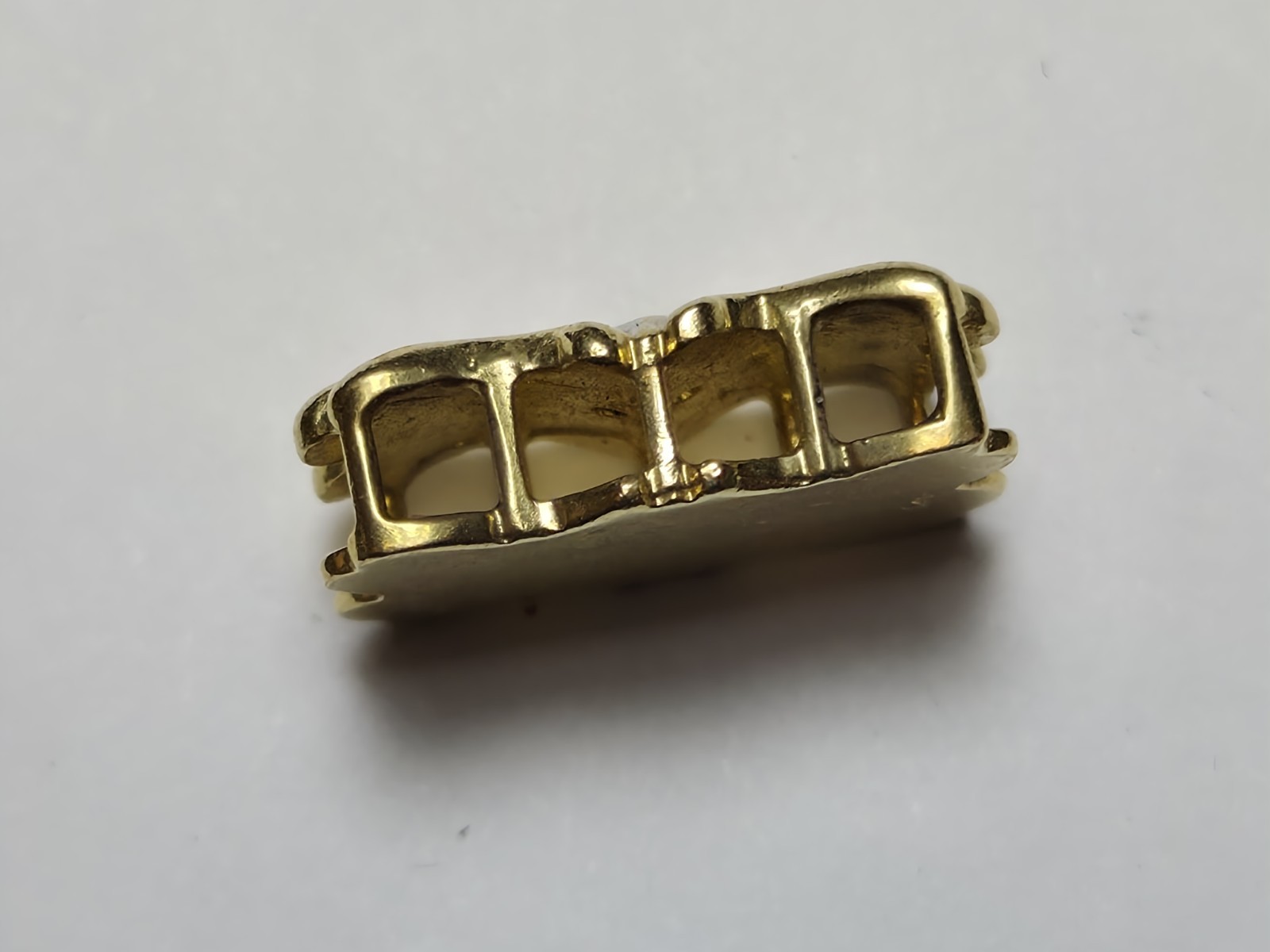 Vintage 14k Yellow Gold & Small Diamonds Slide Charm