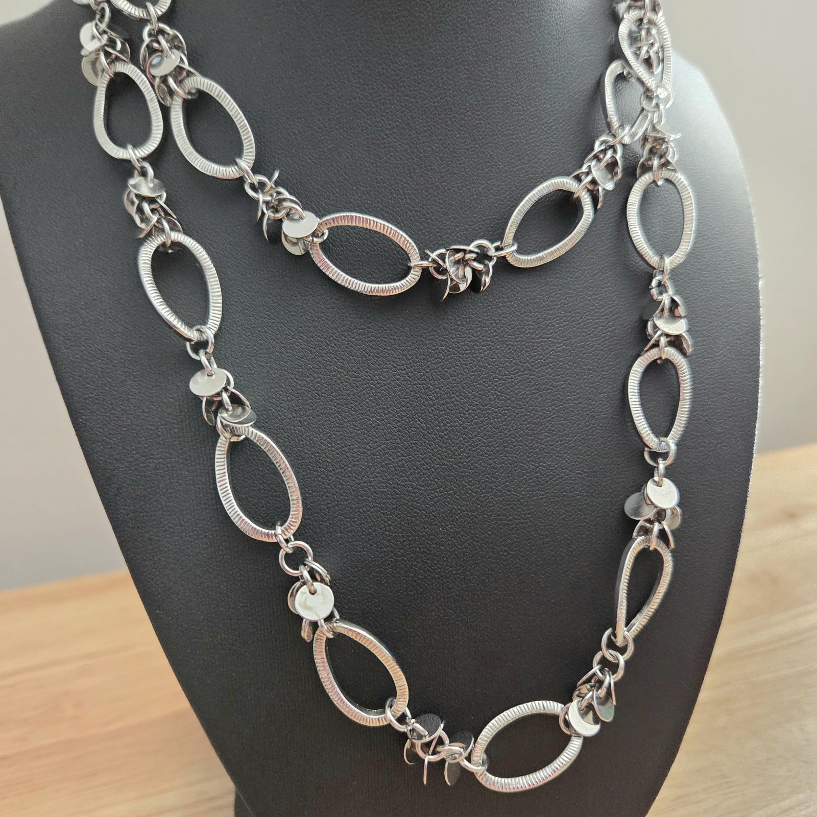 Lia Sophia Silver Tone Chain Necklace 34″