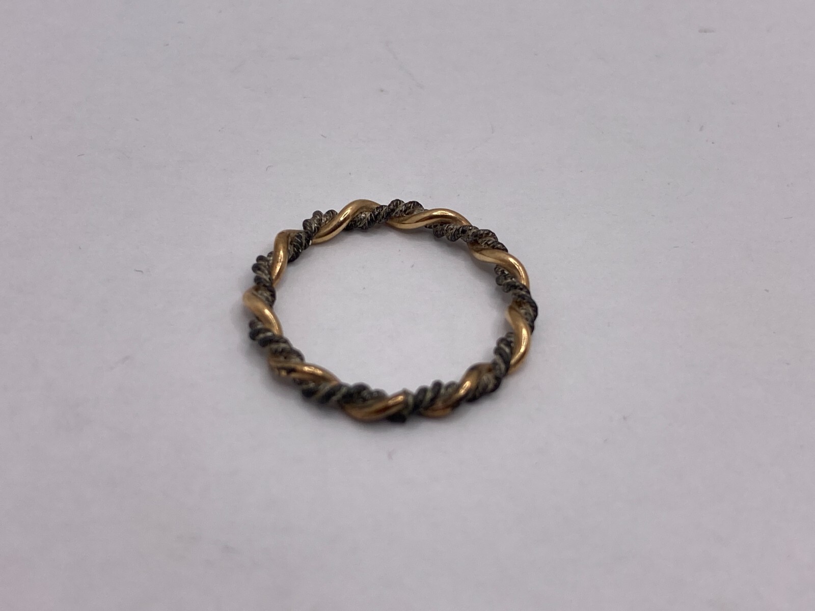 Vintage 1978 Avon Precious Braid Ring 14k Gold-Filled & Sterling Silver (Size 5)