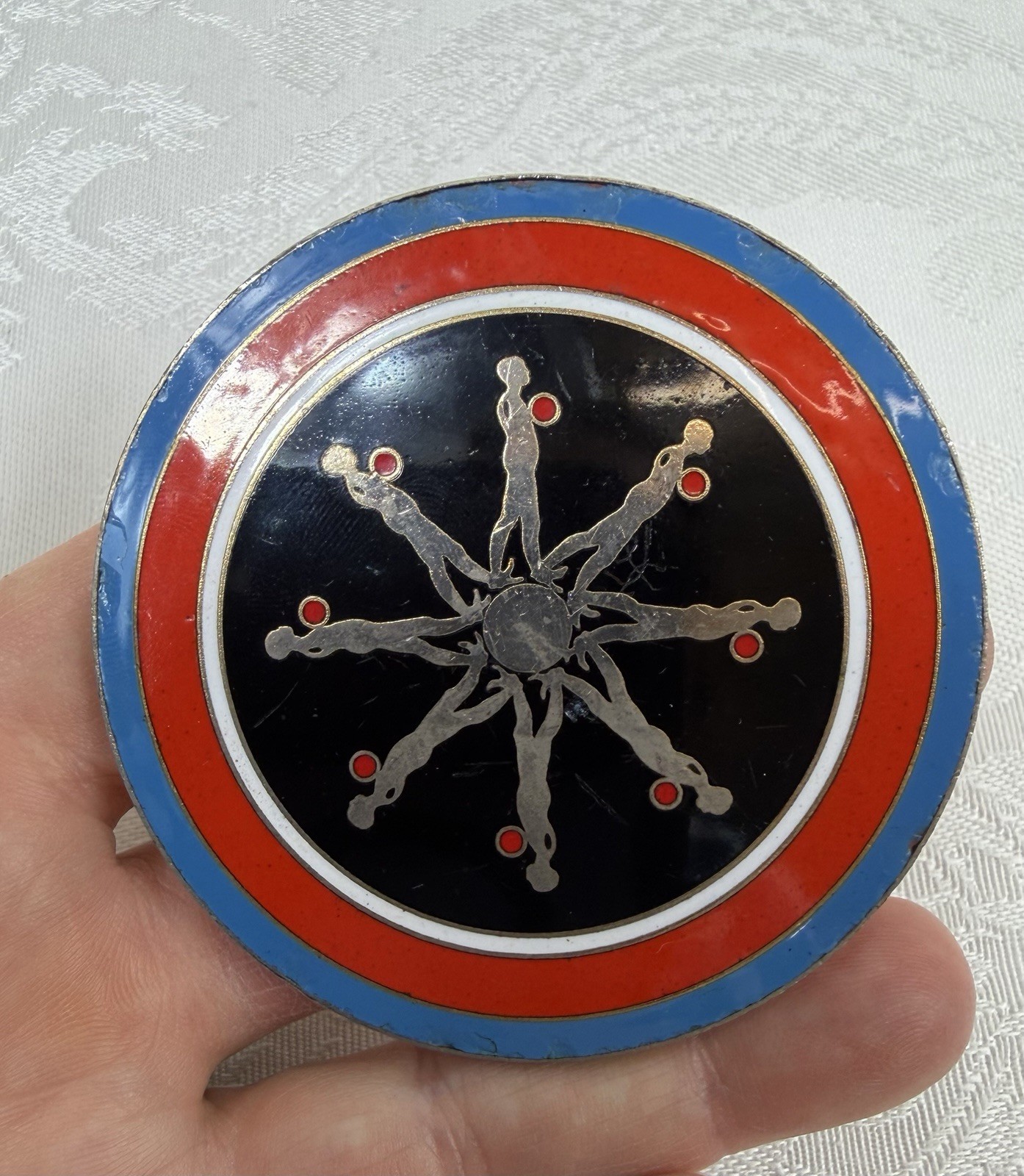 Vtg Ernest Trova Artist Made Design Falling Man Medallion Pendant READ NOTES