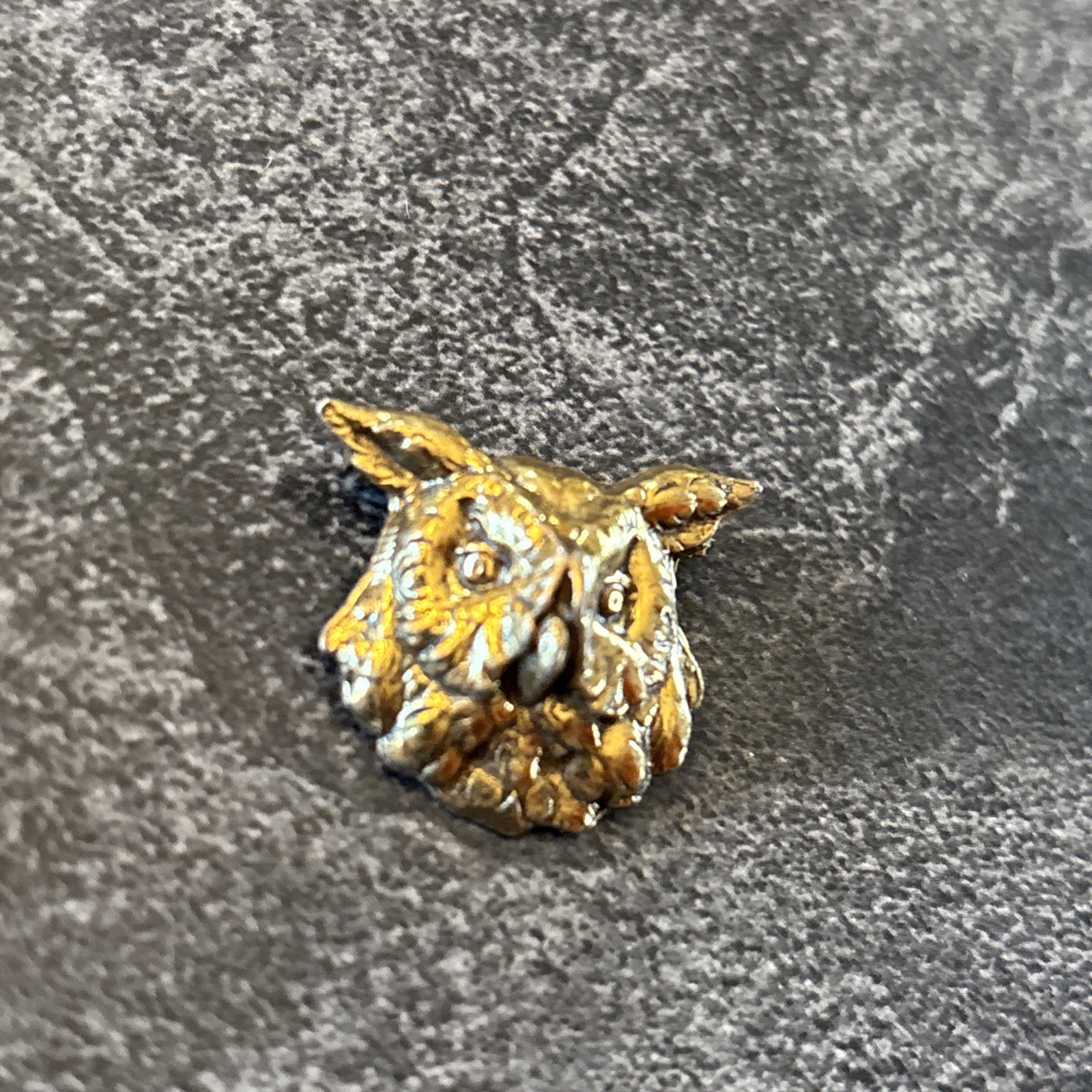 Vintage Robert Zentall Owl Gold Tone Brooch Pin Signed MCM LOC K