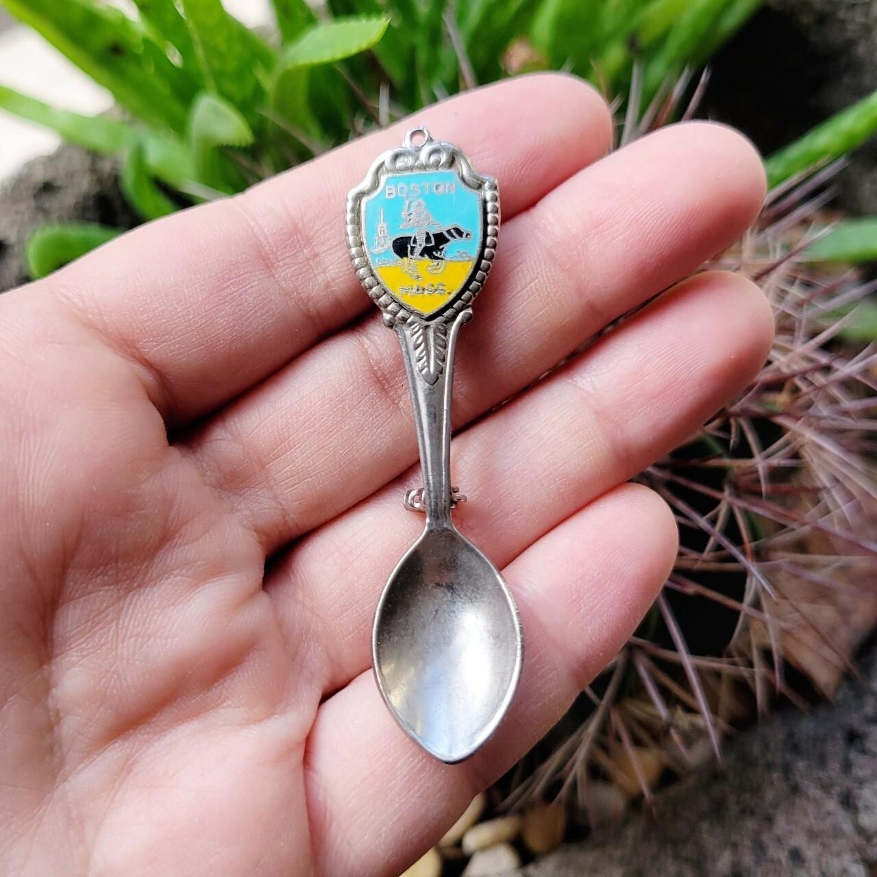 Vintage Dainty Silver Spoon Boston Paul Revere Horse Boucher Brooch Pin