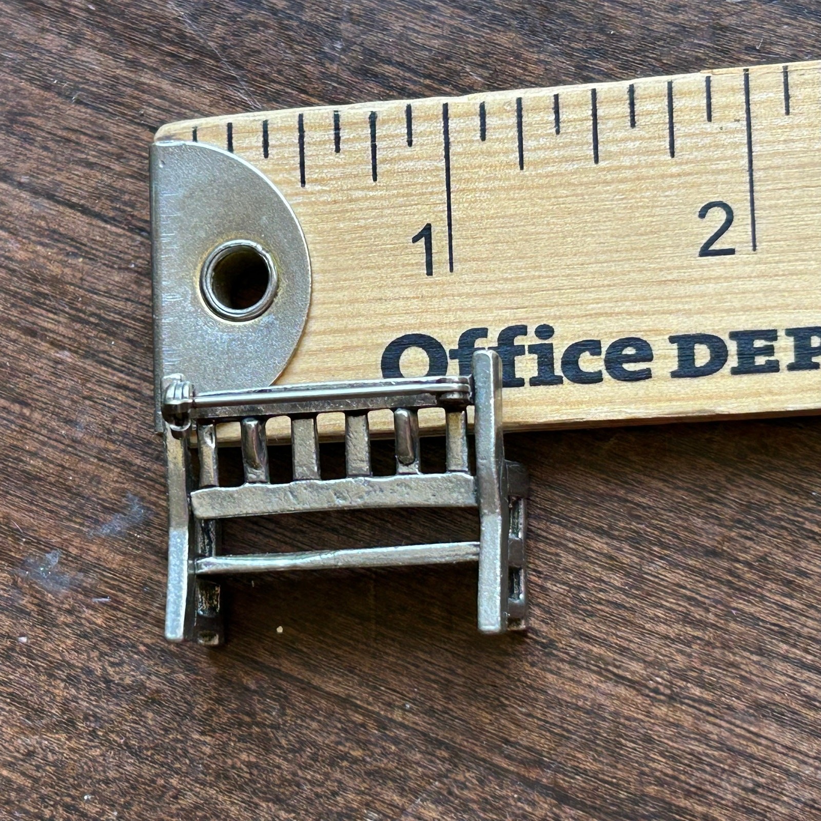Vintage Clift Bench Pewter Brooch Pin