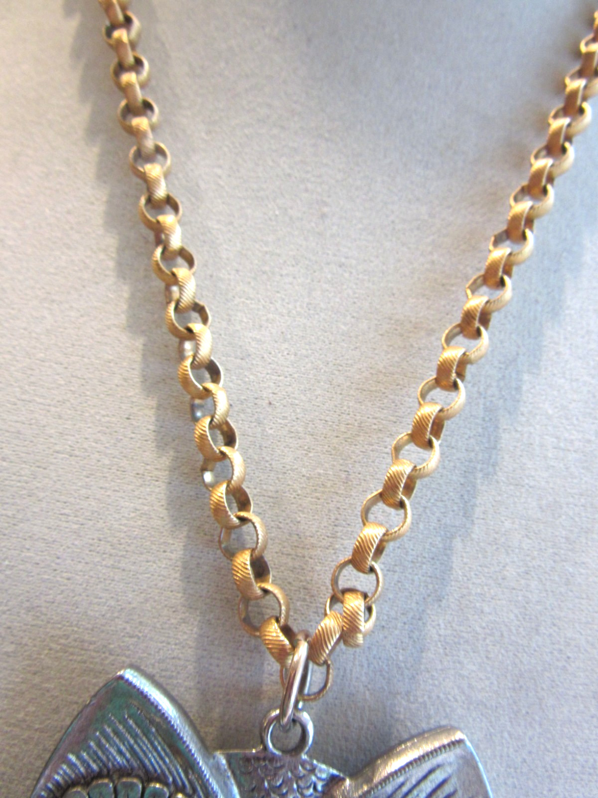 Vintage Park Lane articulated Owl large pendant on a textured linked chain