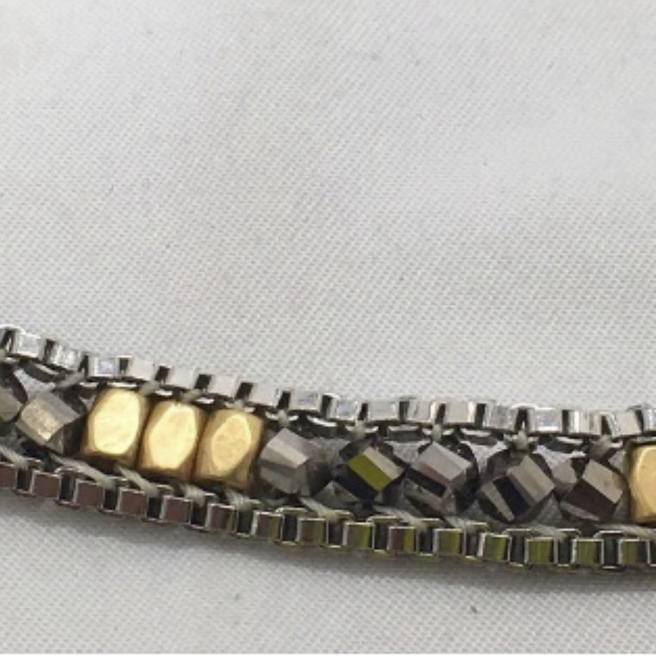 Stella & Dot Wrap Bracelet Or Necklace Dark Metal Grunge Glam Wrap Chain Luna