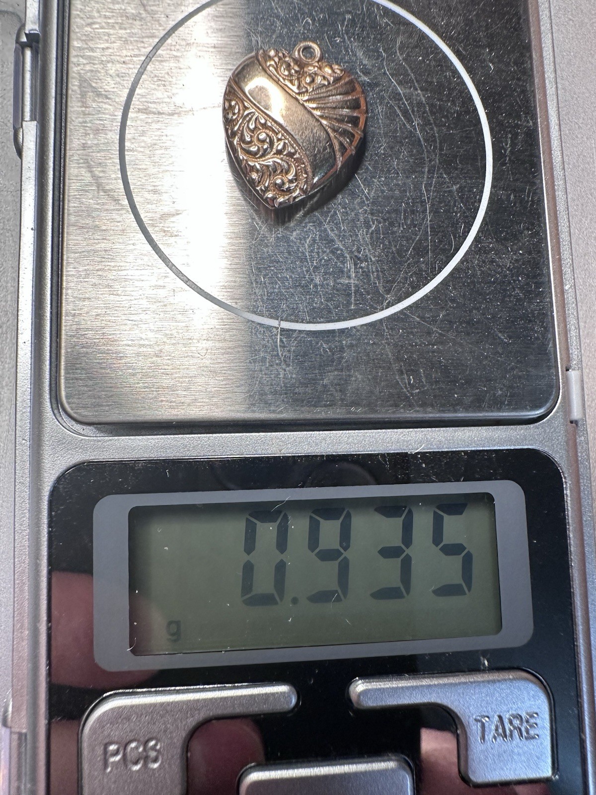 Victorian Puffy Heart Charm Gold Filled Antique Pendant