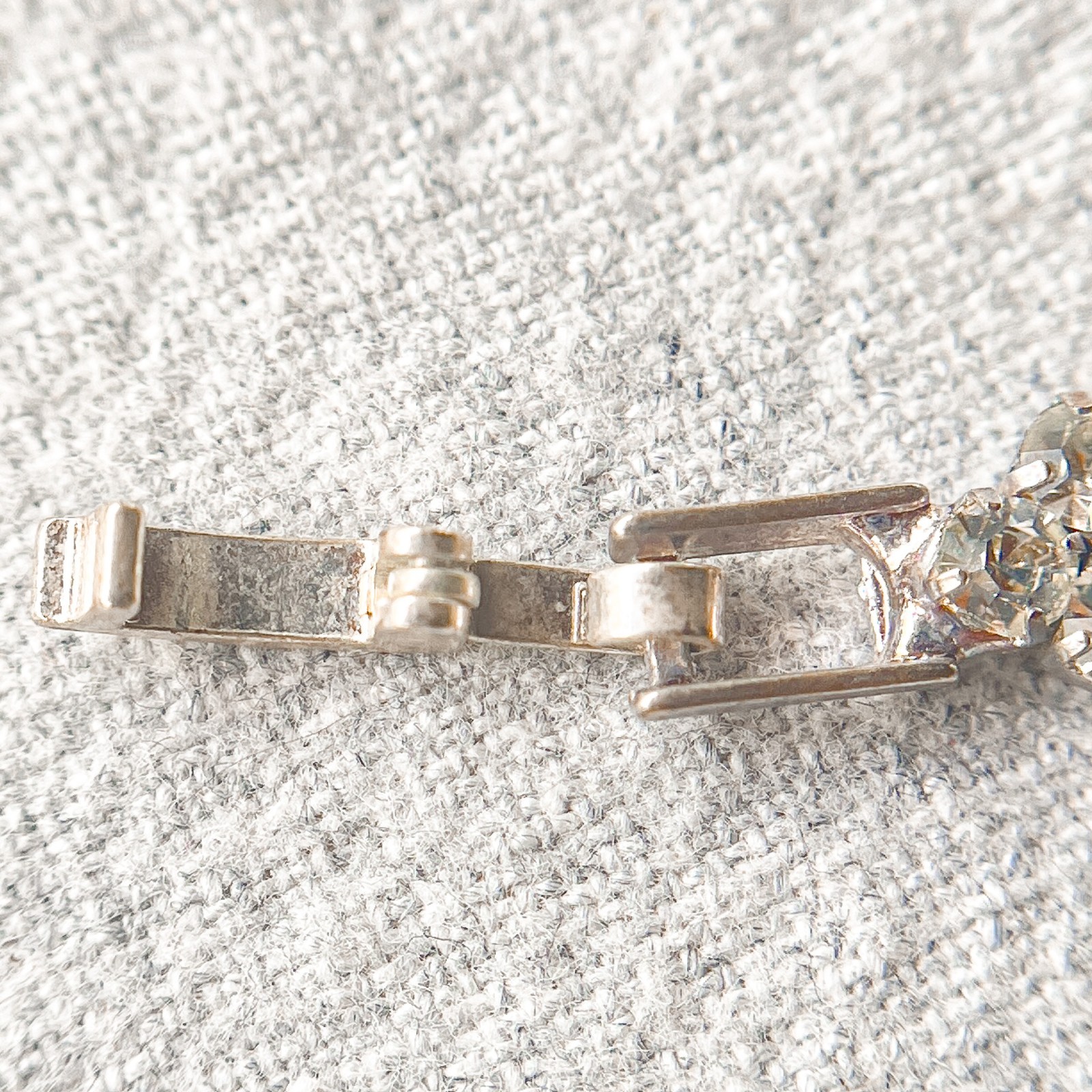 Vintage 1950s MCM Four-Row Rhinestone Tennis Bracelet Estate Costume Jewelry