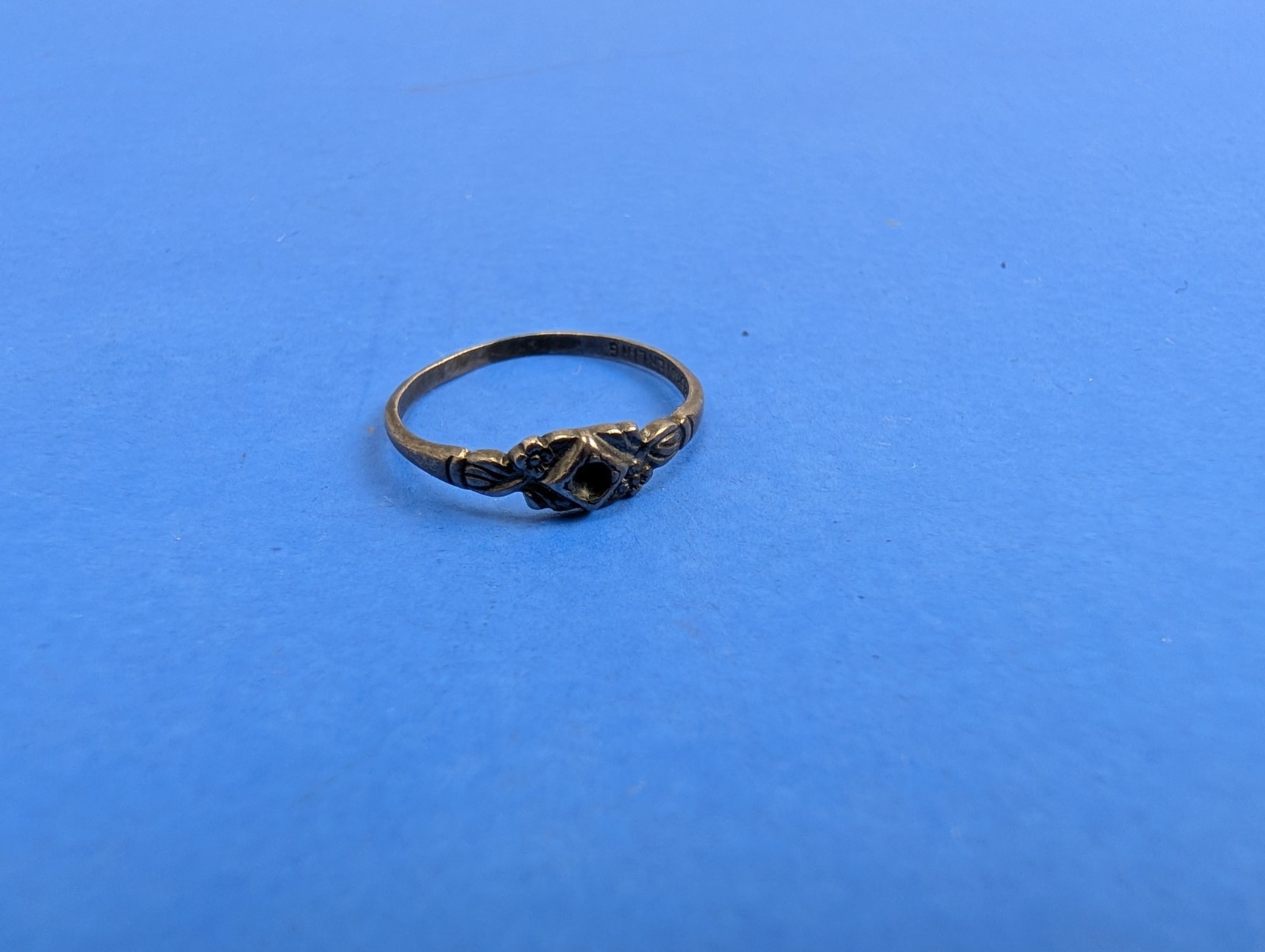 Vintage Sterling Silver 925 Floral Filigree Ring Size 5 (No Stone)