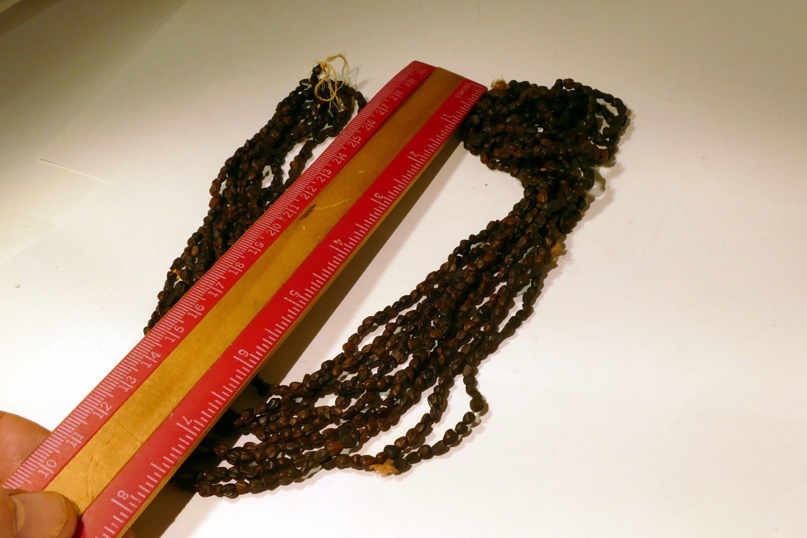 Multi-Strand Brown Seed Bead Necklace Dark Brown Vintage South West USA