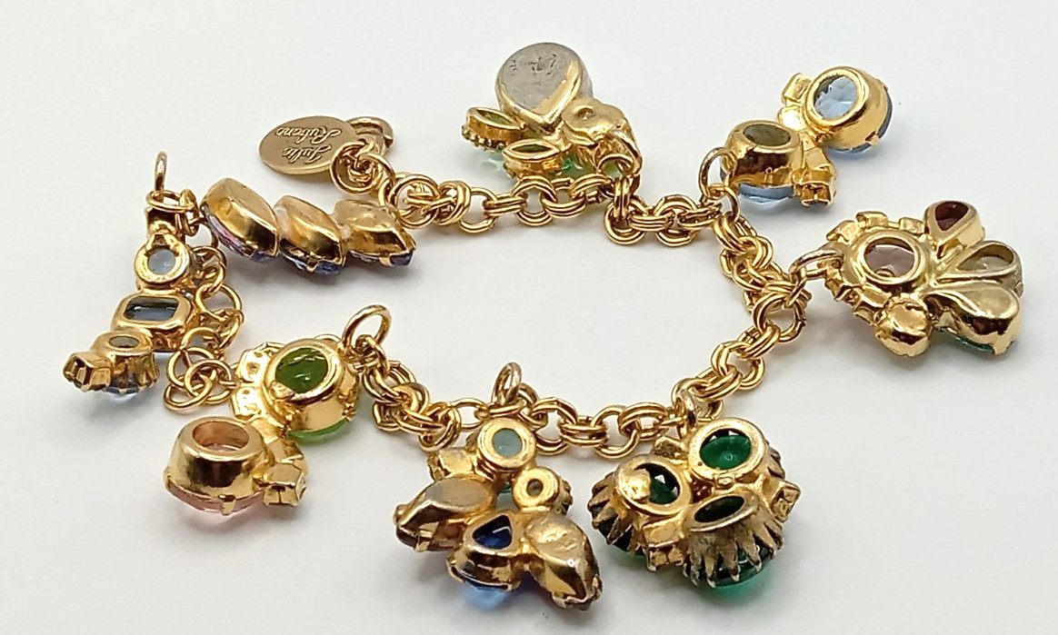 Gorgeous Signed Julie Rubano bracelet with amazing charm dangles-OMG!!