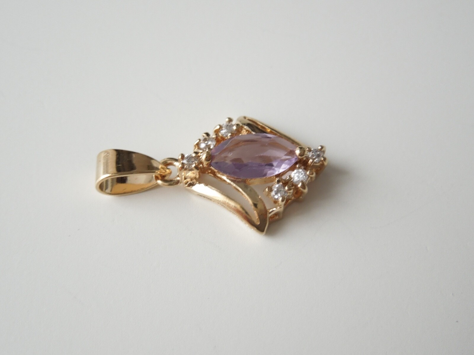 Pendant Small Mini Fashion Glass Stones Purple Transparent 0.06oz/1×0 5/8in