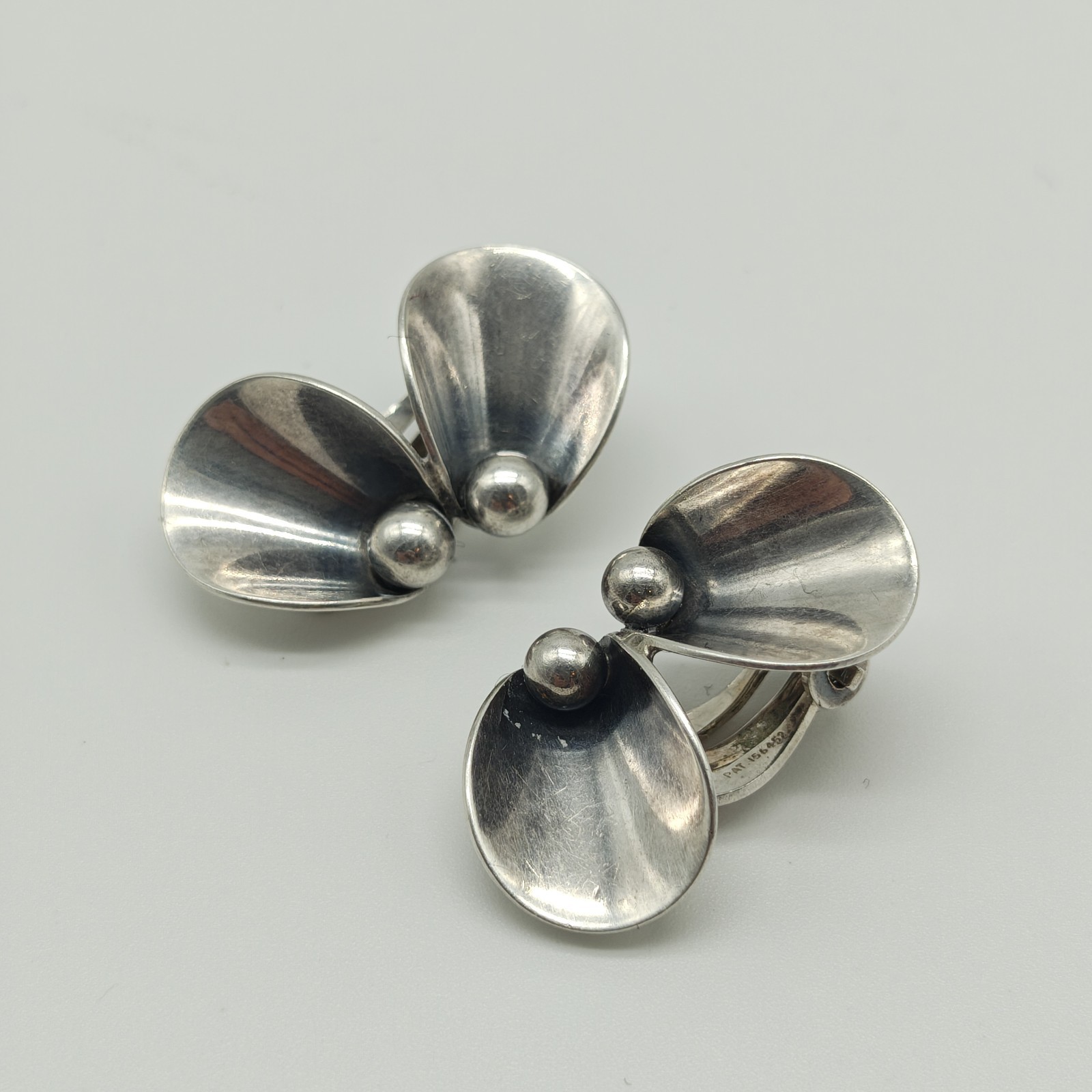 Niels Erik N. E. From Denmark Sterling Silver 925 Clip On Earrings Modernist