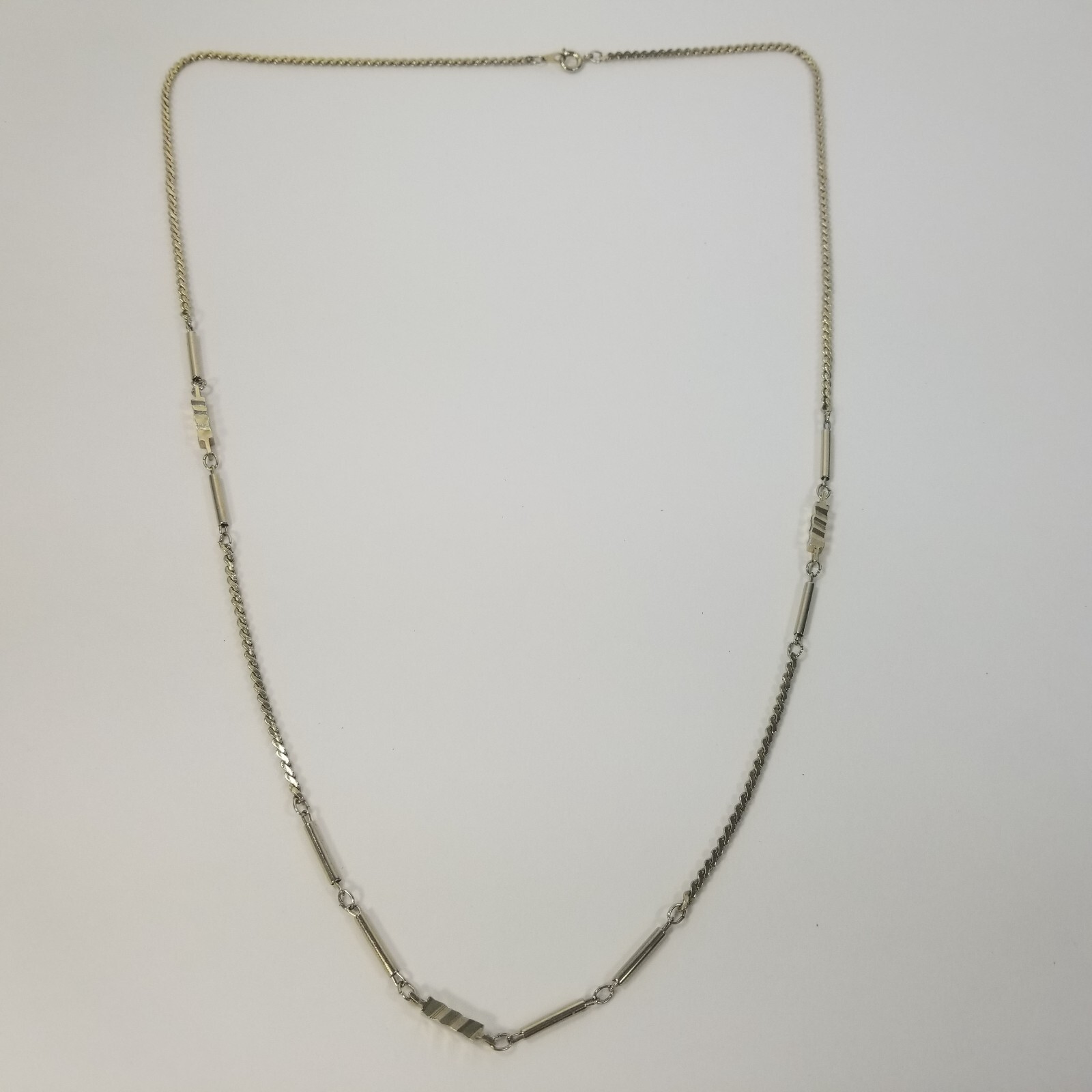 Vintage Gold Tone Serpentine Chain Bar Link Fashion Necklace 26.5″