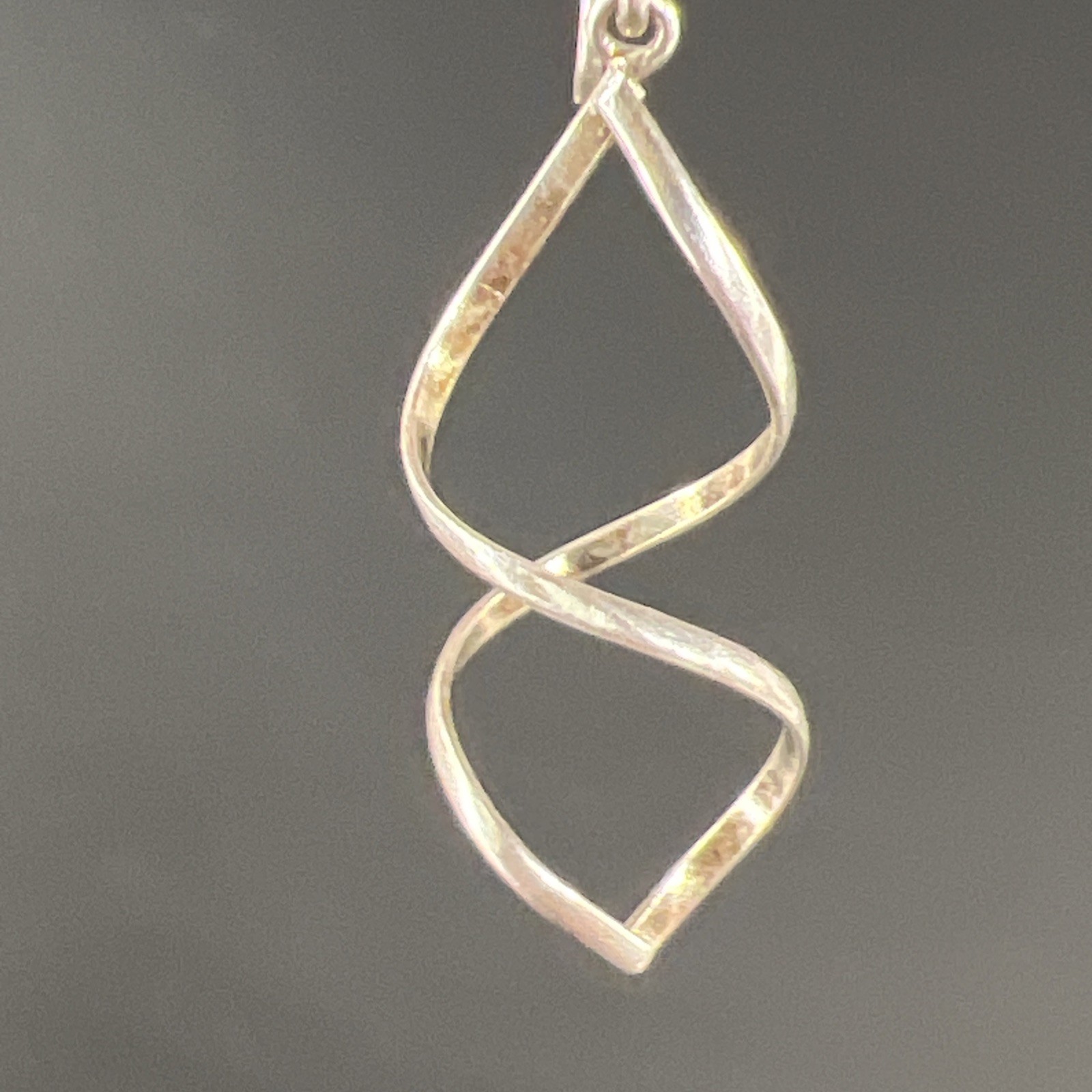 Spiral Loop Sterling Silver Dangle Drop Single Earring Charm Vintage 925