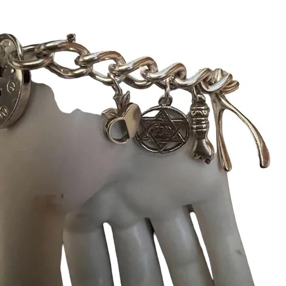 Vintage Charm Bracelet Loaded 14 Charms Sterling Silver