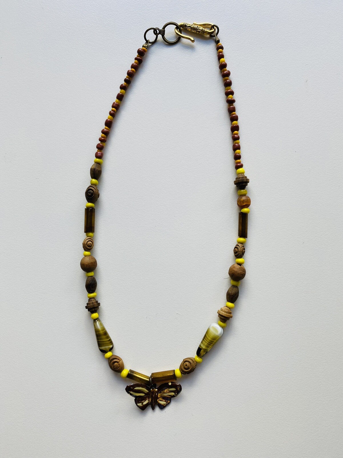 Vintage Butterfly Bead Necklace