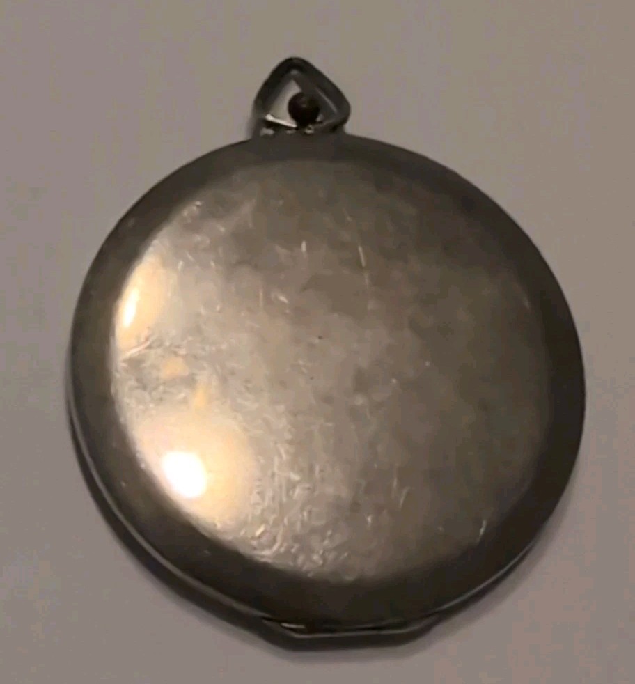 Antique AAG CO Sterling Locket Pendant Monogrammed L