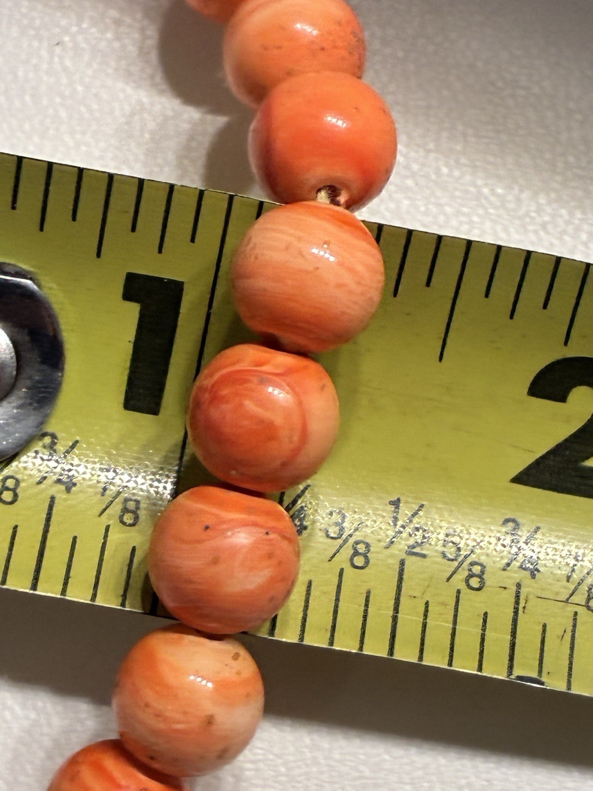 VTG ESTATE NATURAL SALMON CORAL GRADUATED BEAD NECKLACE 41g