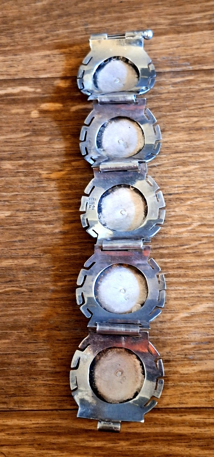 Vintage Estate Peru Sterling Silver Bracelet W/Mayan/Inca Panels! 7.25″ L! 44G!!