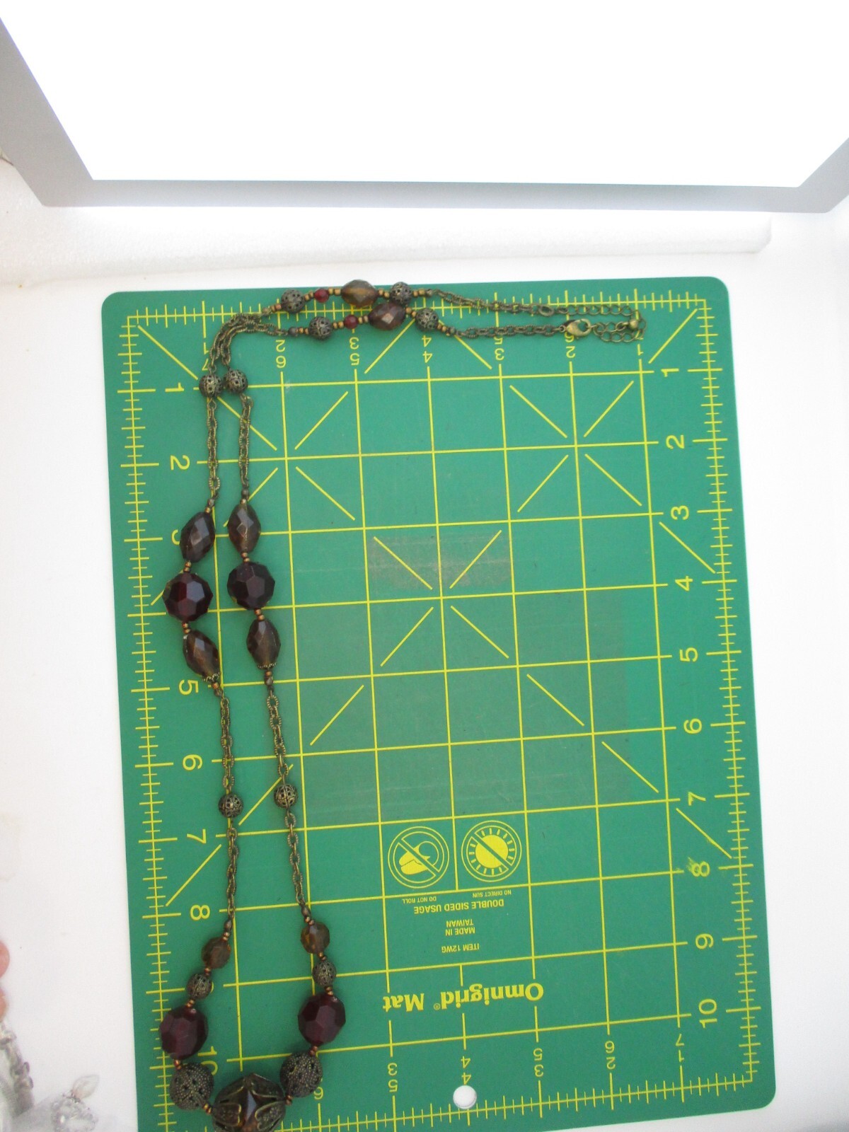 Vintage AVON Boho Acrylic Necklace Long 30″ + Fall Colors 5314