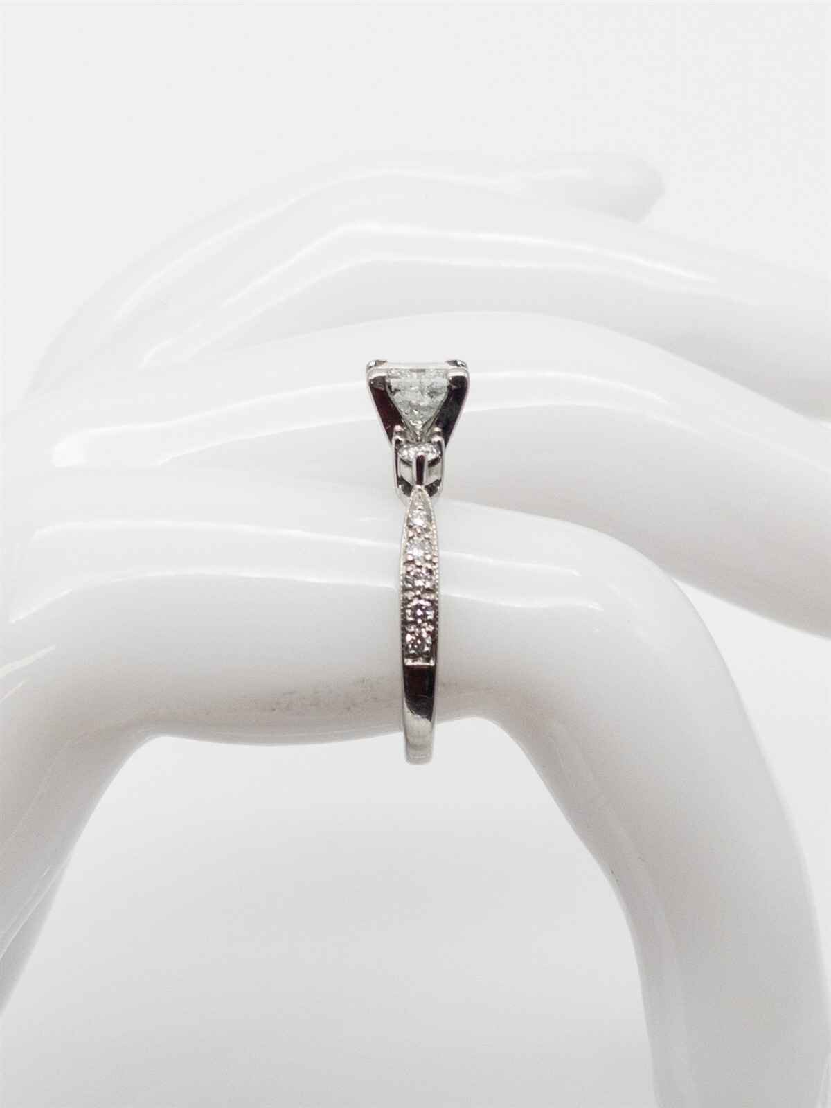 Signed COAST 1.53ct SI H Princess Cut Diamond Platinum Wedding Ring