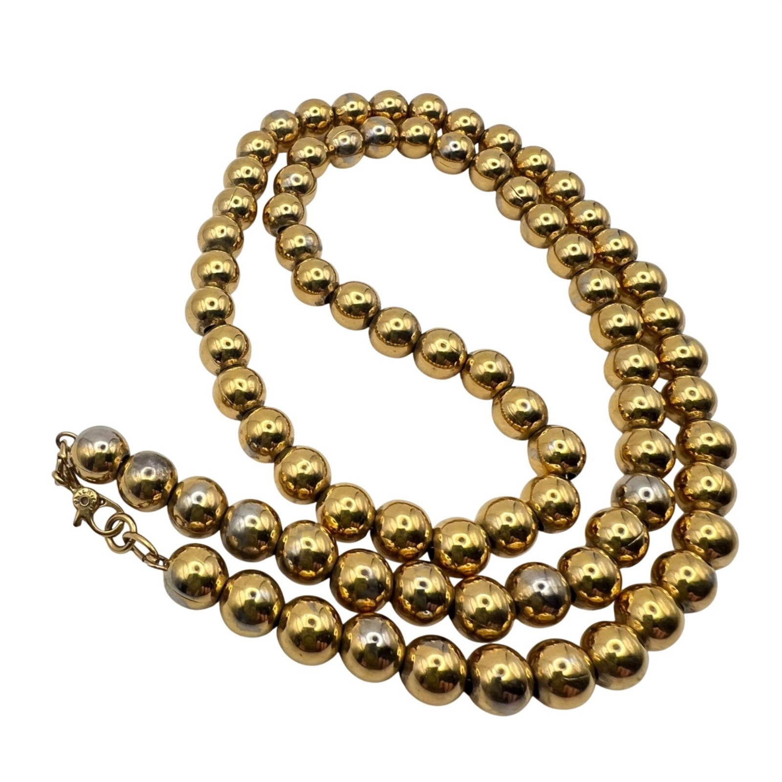 Monet 24″ Gold-Tone Beaded Necklace Sister Lobster Clasp Classic Layering Signed