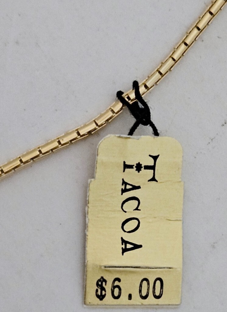 Vintage Tacoa Gold Plate Chain Necklace ~ 30″ ~ NWT