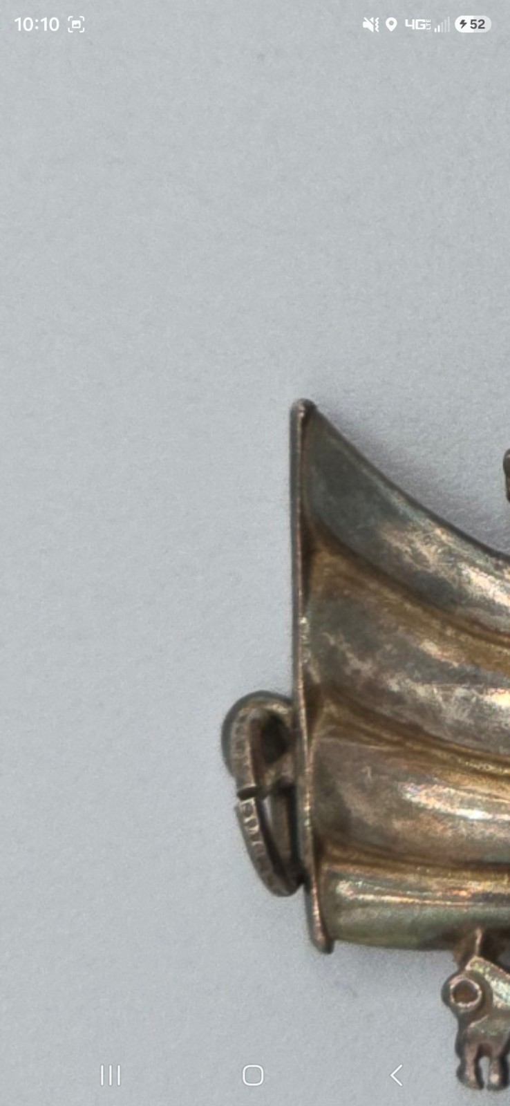 VTG Viking Ship Pendant Silver Dragon Boat Norse Nautical Unmarked 7g 1″ READ