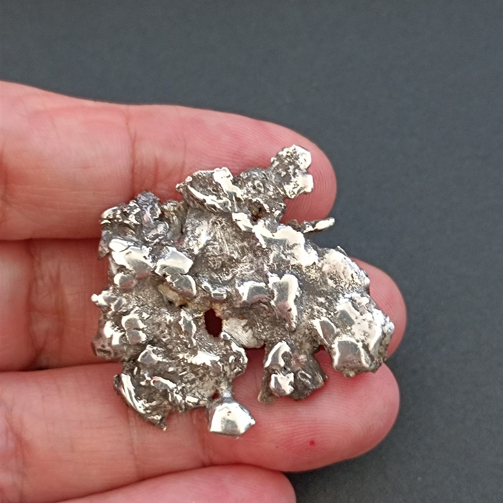 Brutalist Sterling Silver Brooch Modernist Abstract Sculptural Statement Artisan