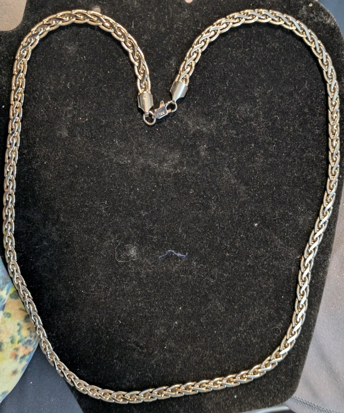 Heavy Vintage 14K Gold-Filled Woven Wheat Chain Necklace – 24 Inches, 49.07g