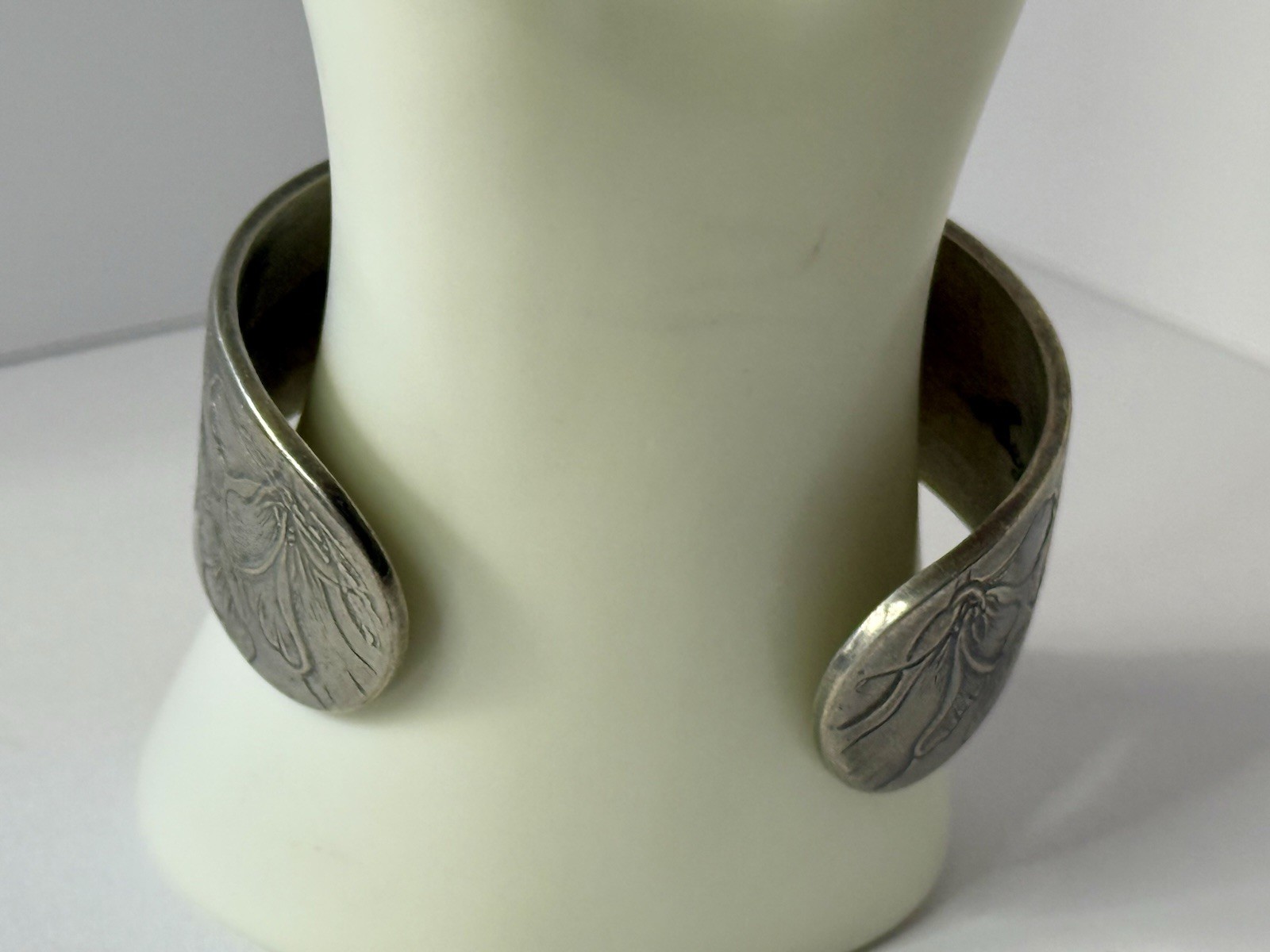 Salisbury Pewter August Poppy Flower Of The Month Wide Cuff Bracelet