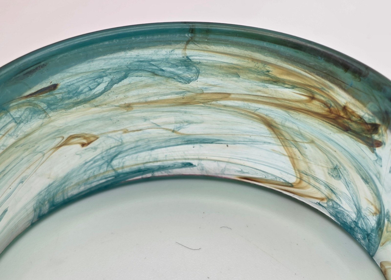 Vintage Green Brown Marbled Lucite Bangle Bracelet Wide Chunky Statement 8 In