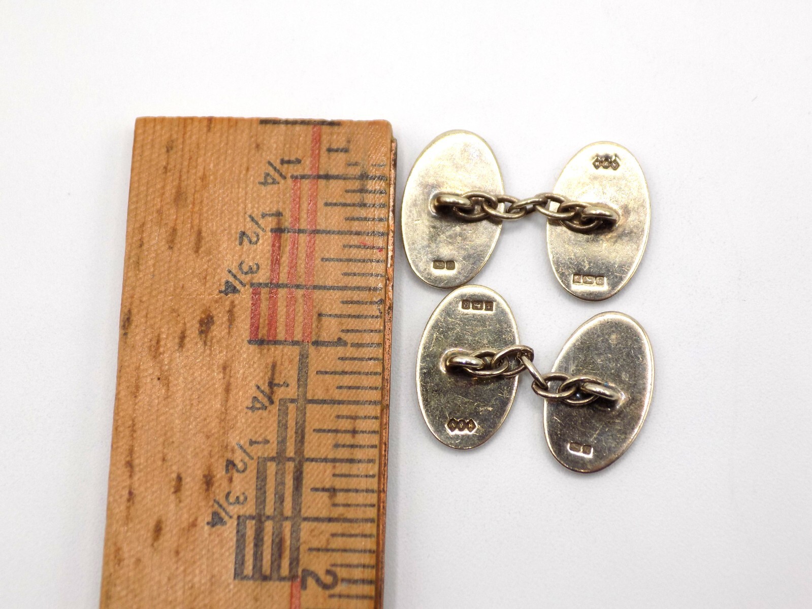 VINTAGE STERLING SILVER ENAMEL GUILLOCHE ENGLAND H & V HEWETT & VOLLER CUFFLINKS