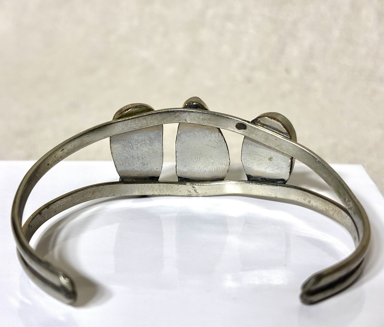 Alpaca Mexico Silver Cuff Bracelet Turquoise Adjustable