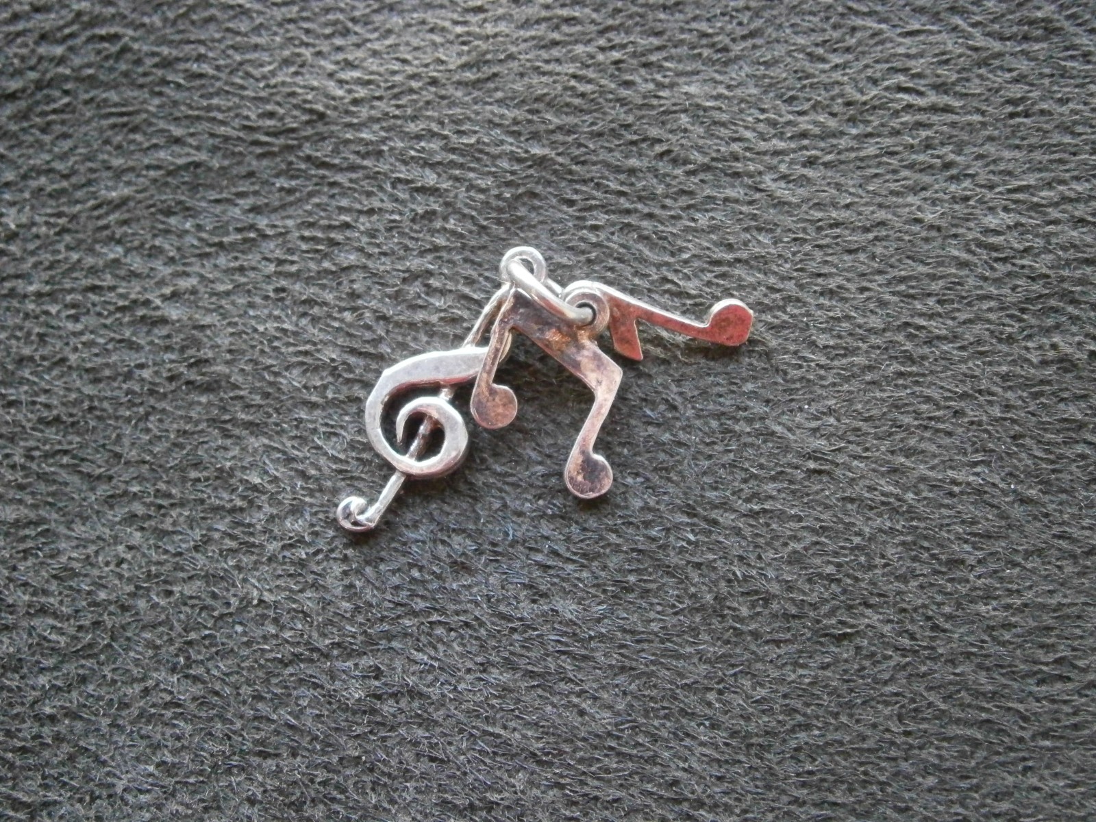 Treble Clef & Musical Notes Symbols Vtg Sterling Silver Bracelet Charm Pendant