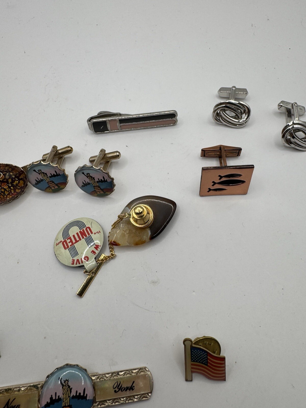 Vintage Lot of Tie Pins, Cuff Links & Tie Clips Fast Shipping Retro