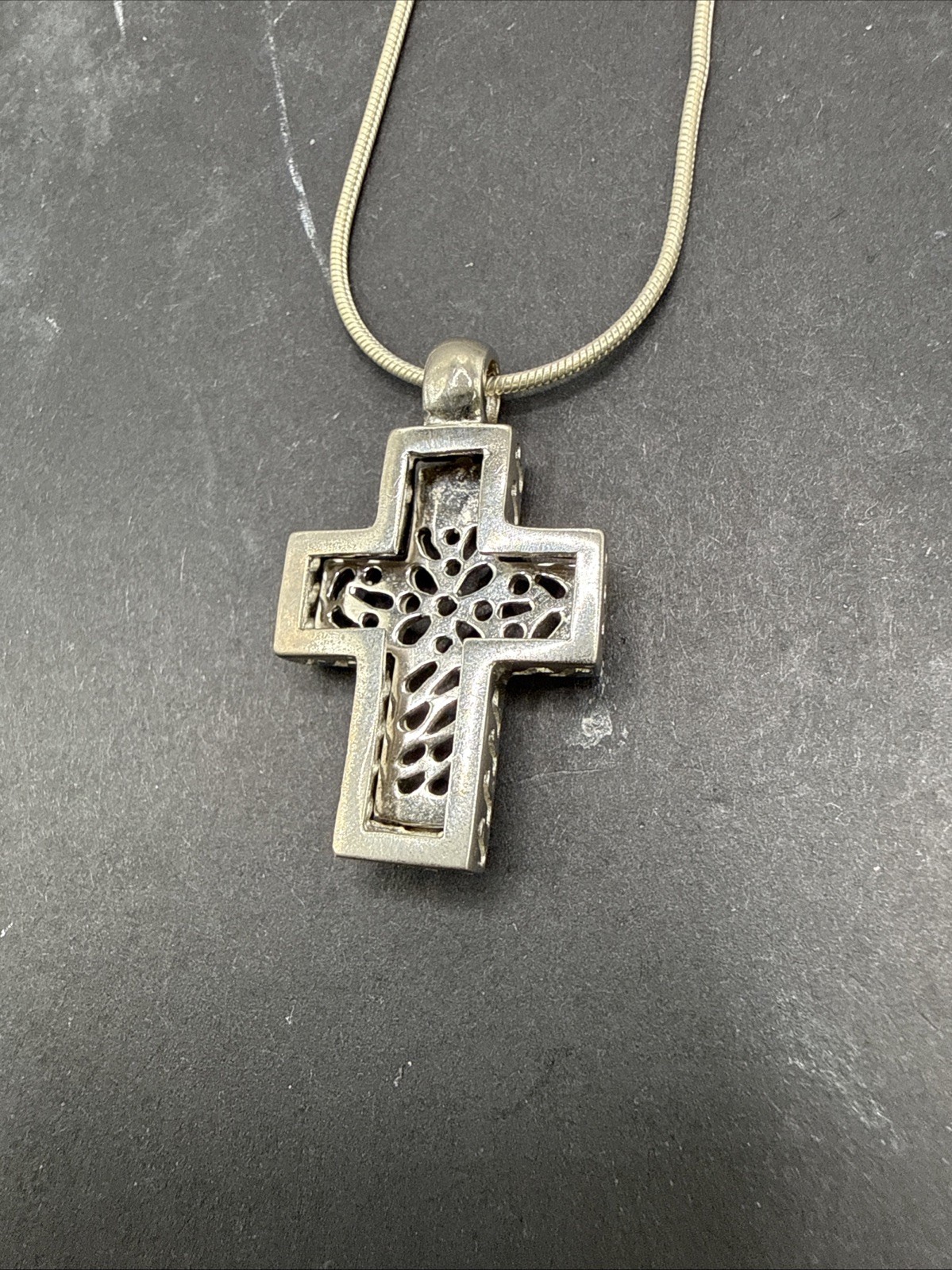 ⭐️Sterling Silver Cross Pendant Necklace With Designs